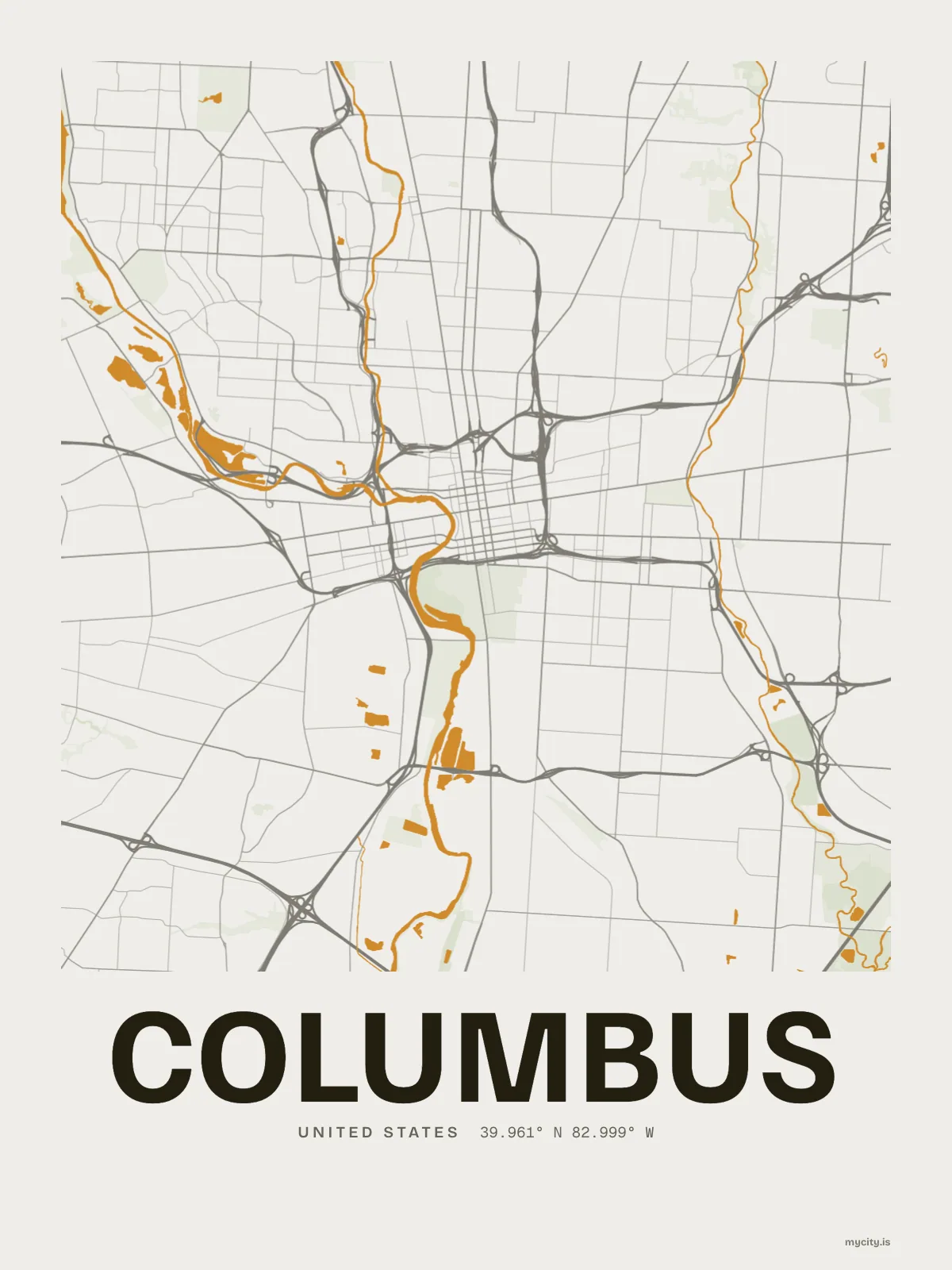 Columbus map print