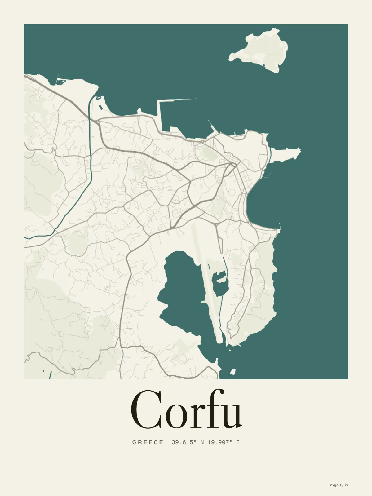 Corfu map print