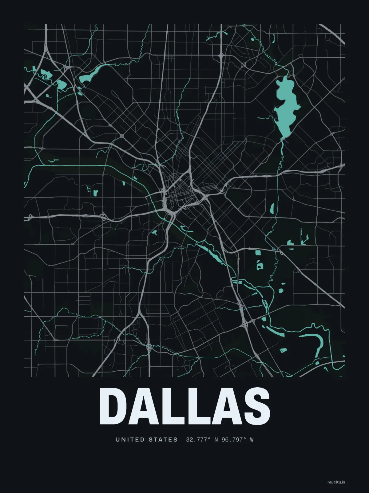 Dallas, Waterline map