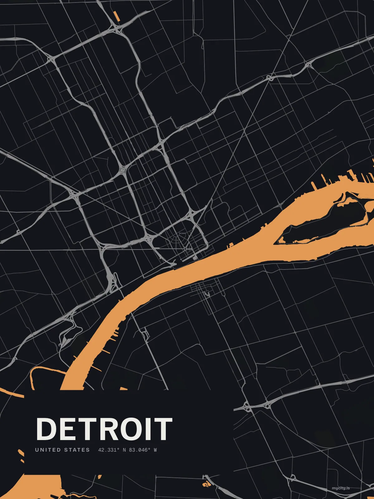 Detroit, Waterline map