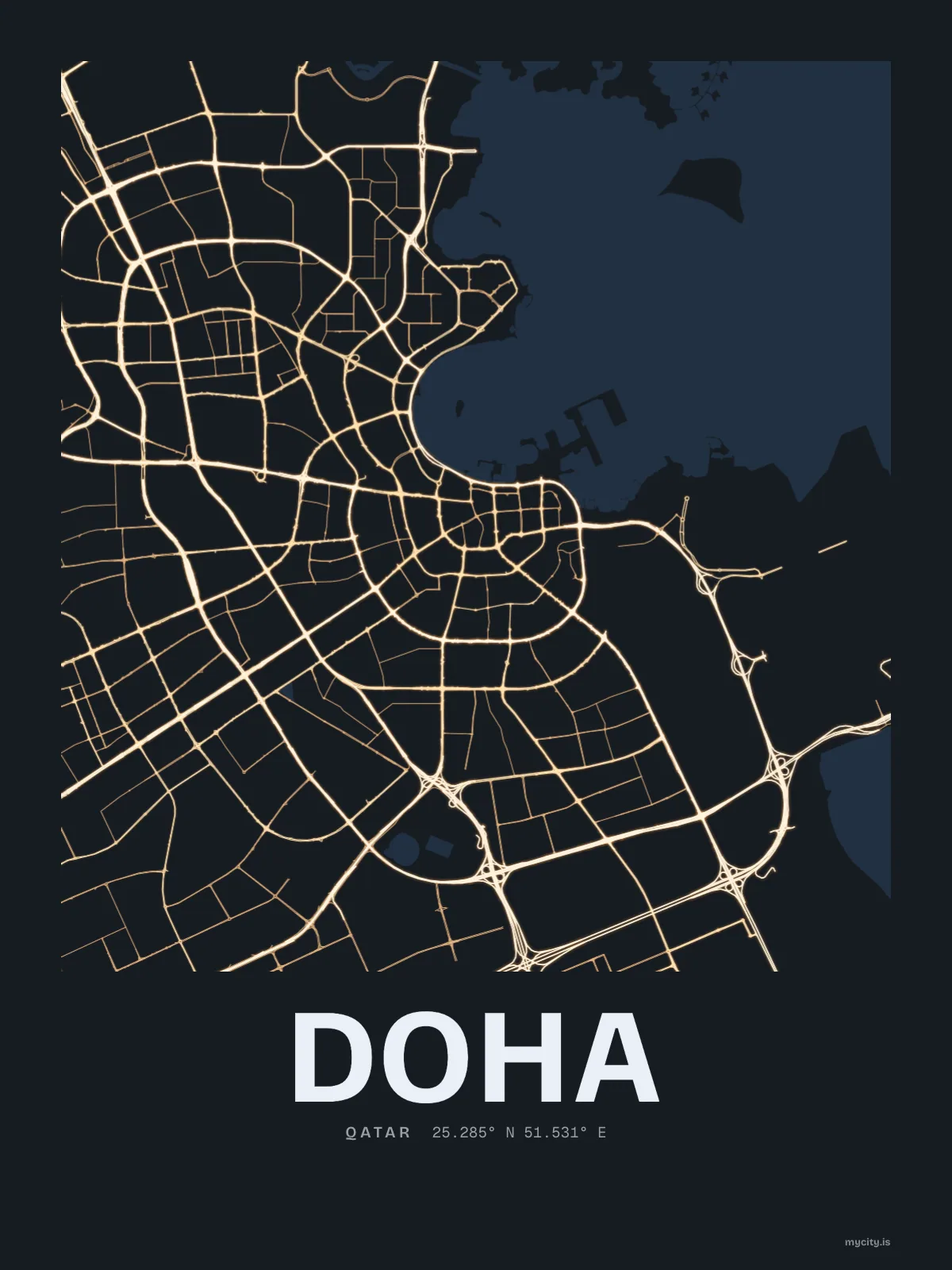 Doha map print