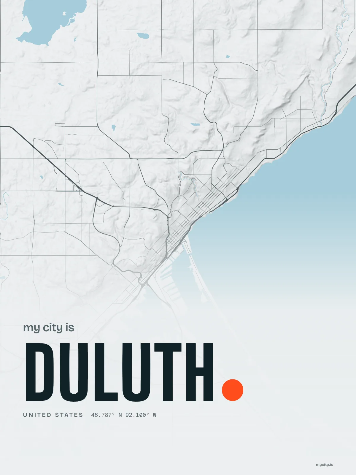 Duluth, Relief map