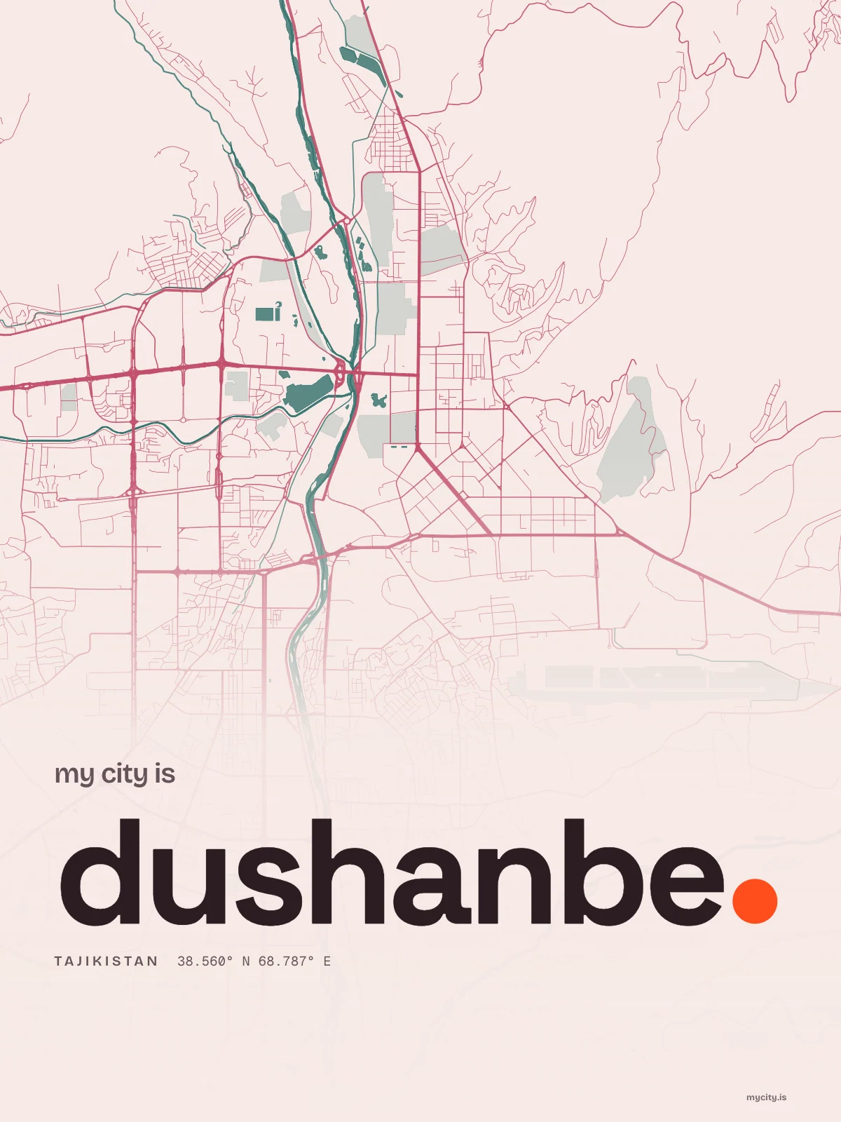 Dushanbe, Riso map