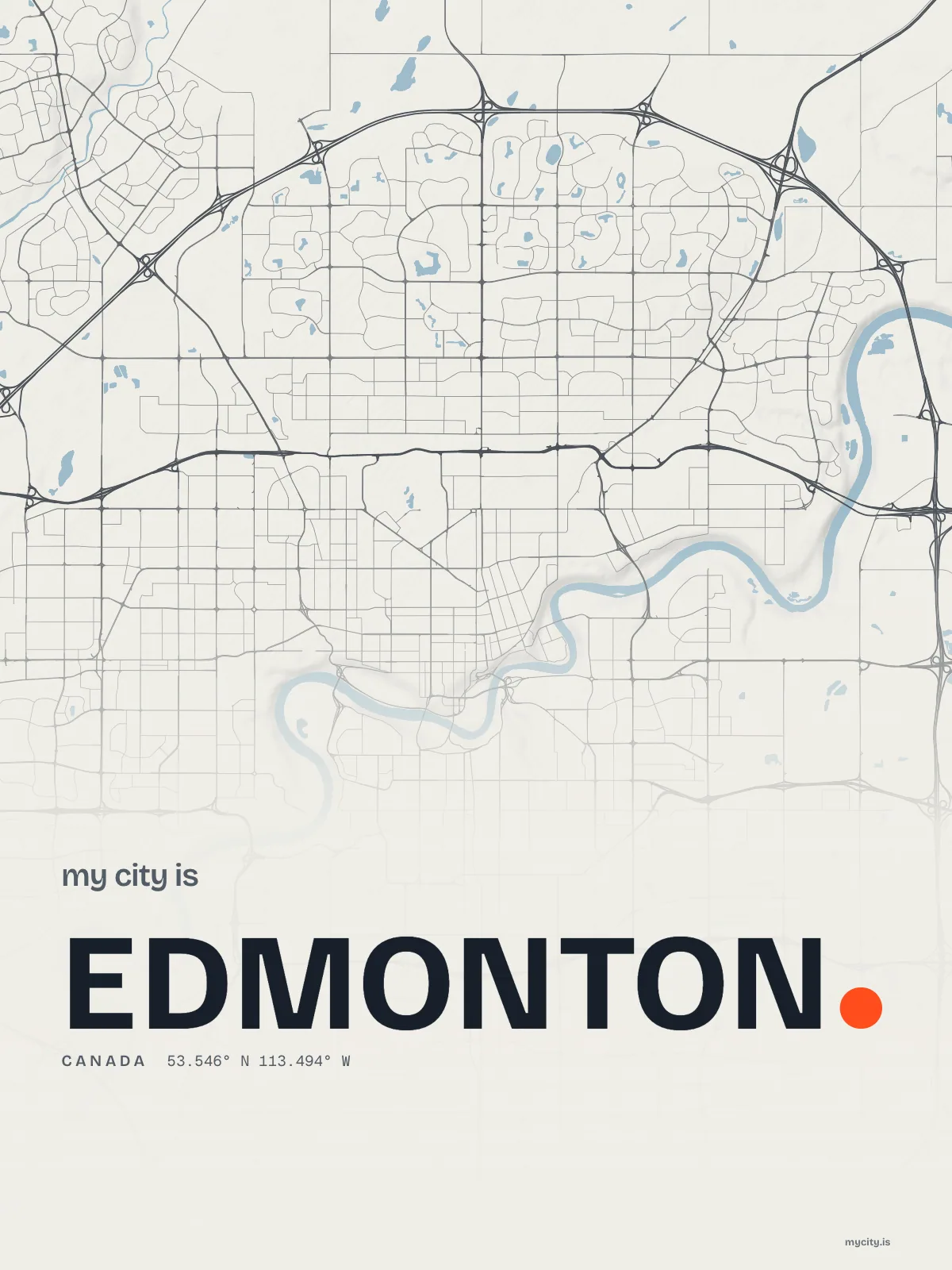 Edmonton map print