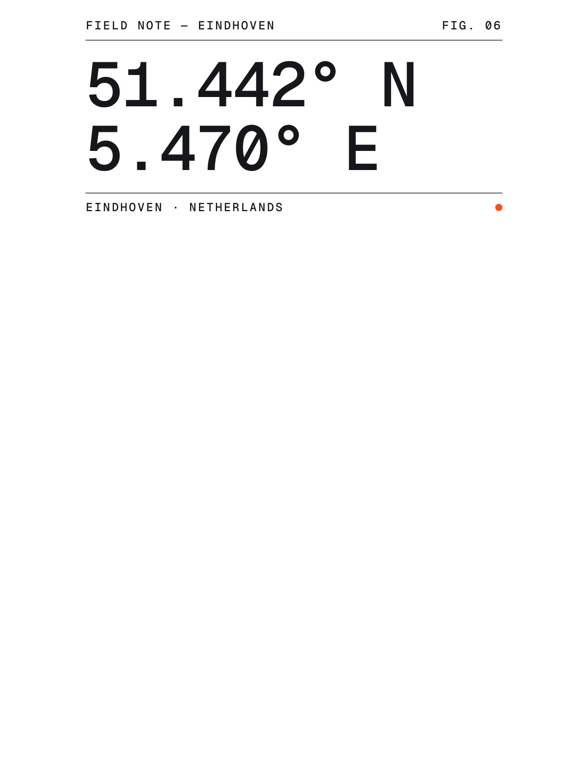 Eindhoven, Field notes: Coordinates