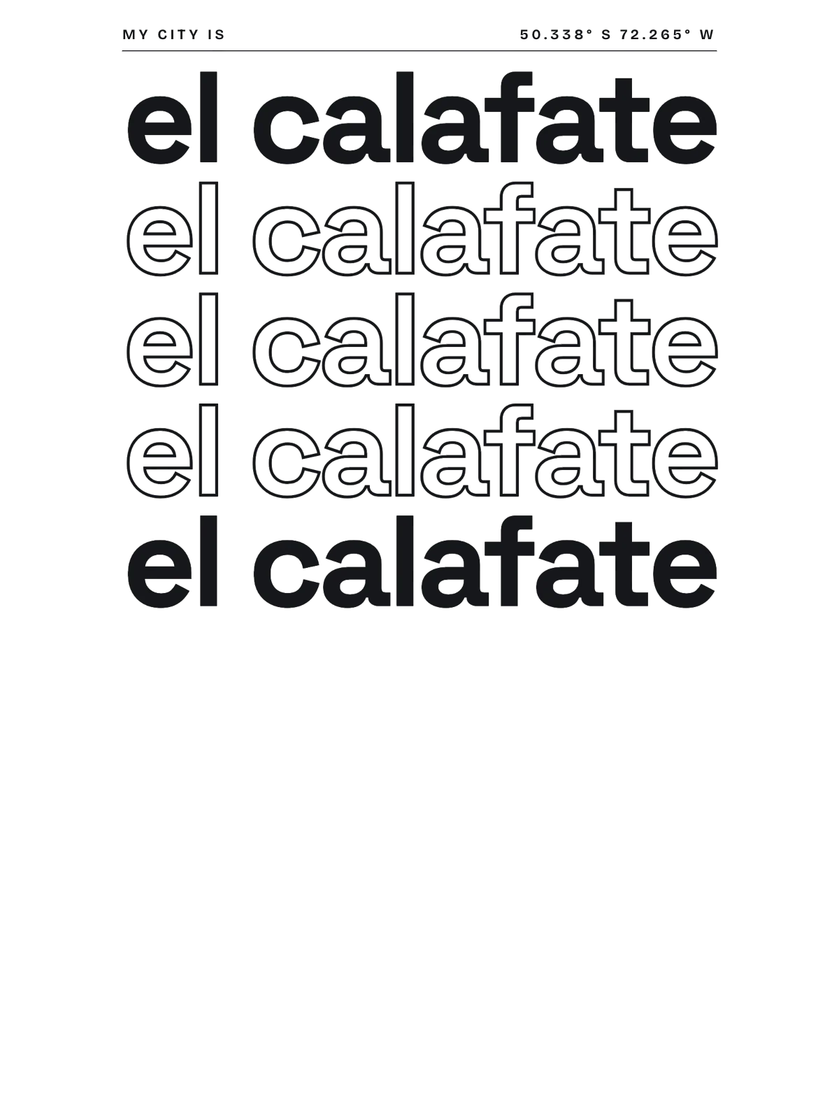 El Calafate, Index: Stack