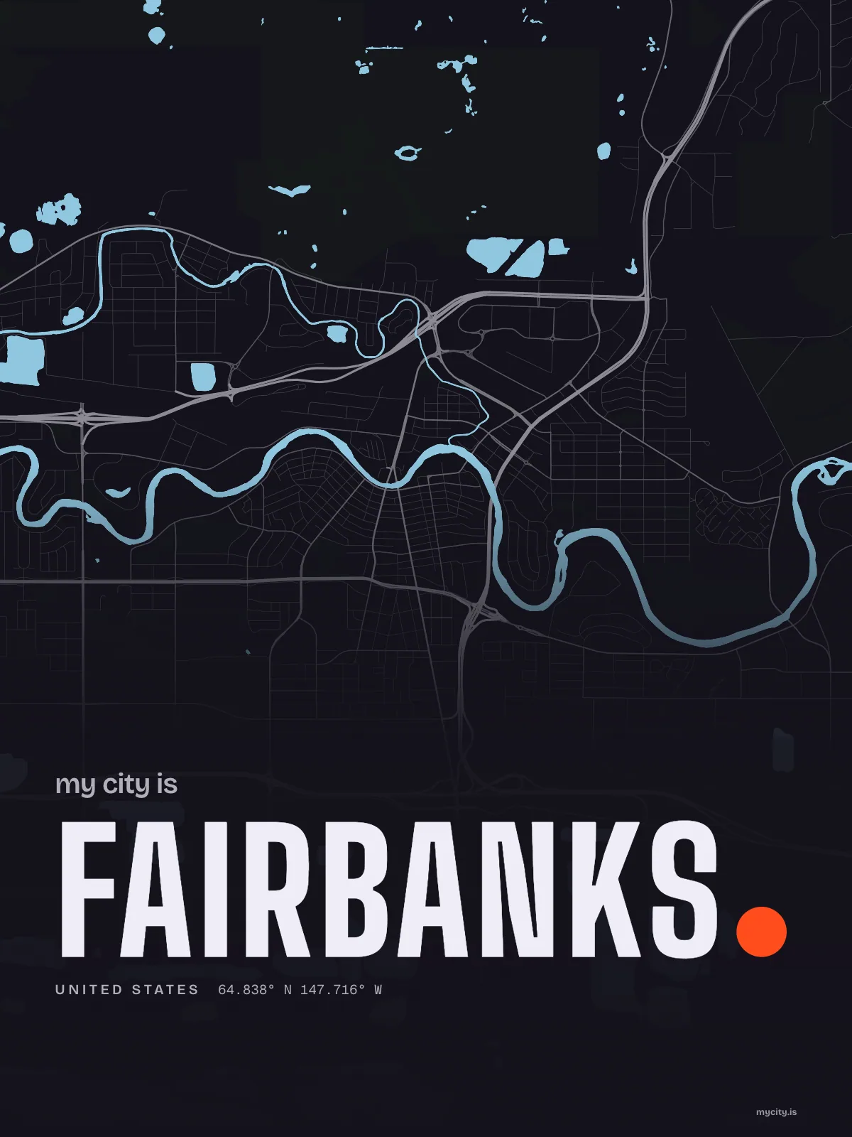Fairbanks, Waterline map