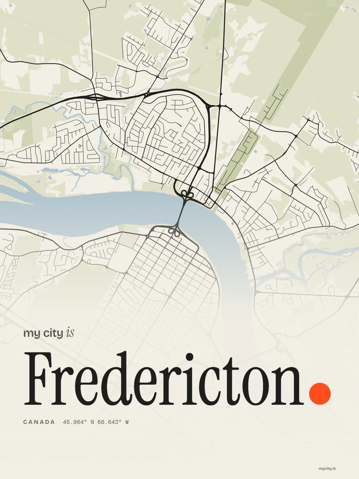 Fredericton, Ink map