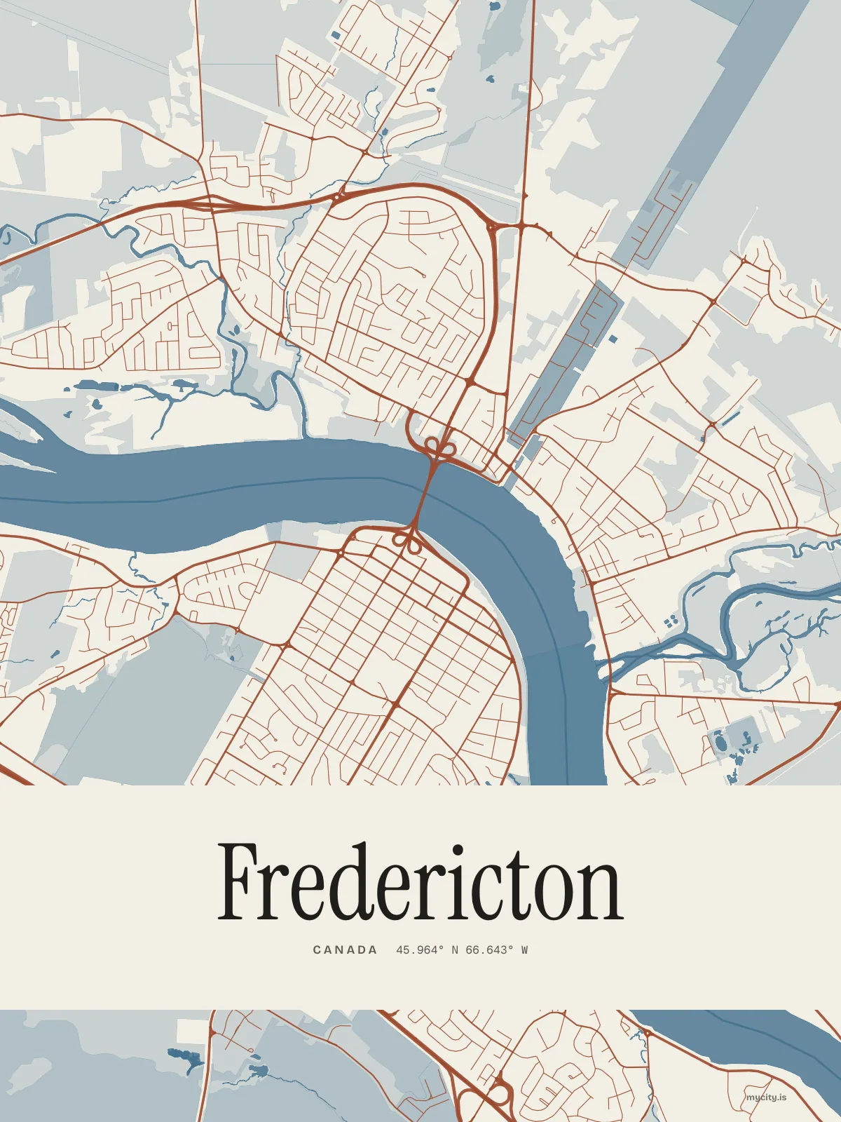 Fredericton, Riso map