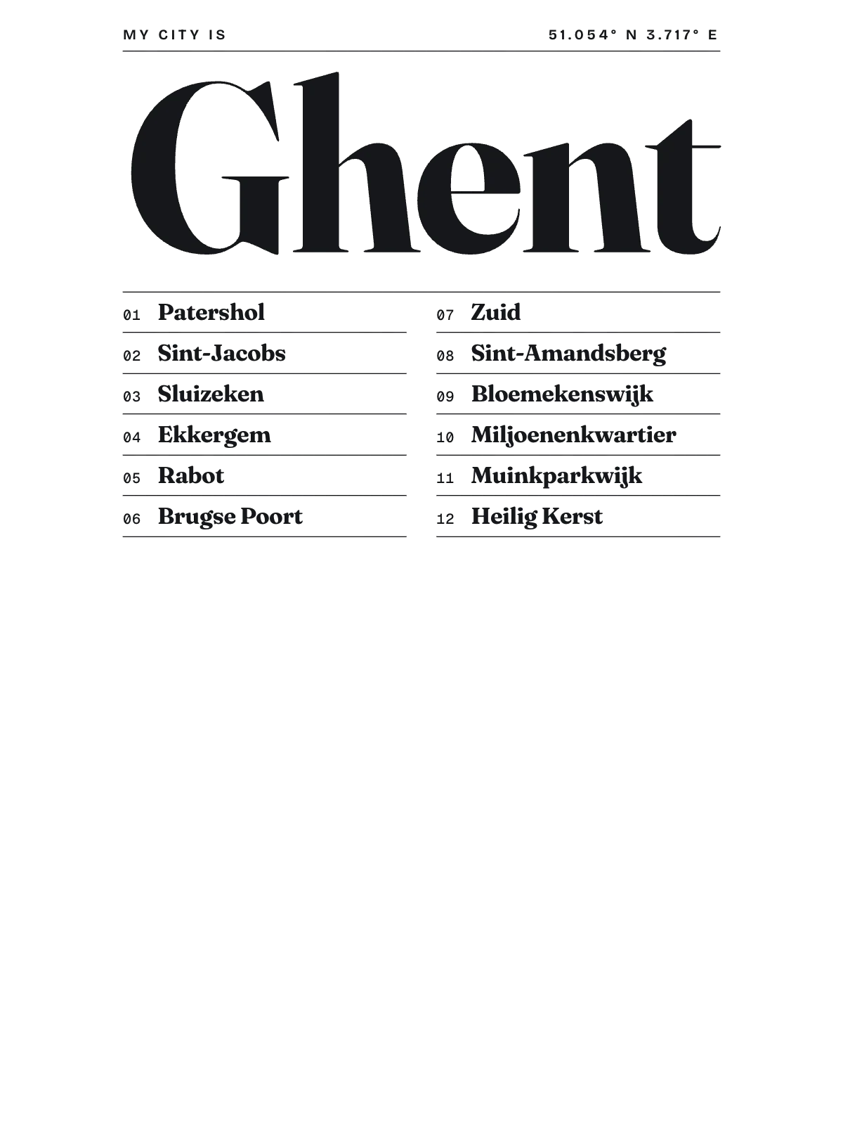 Ghent, Index: Gazetteer
