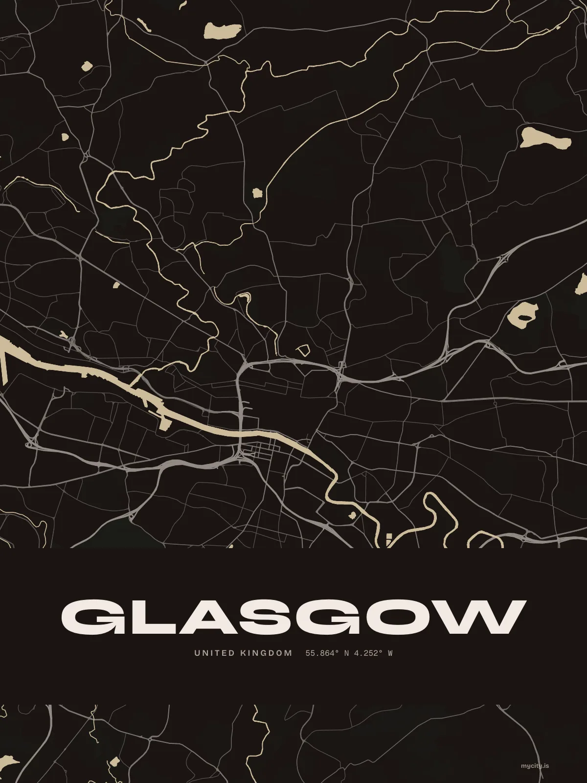 Glasgow, Waterline map