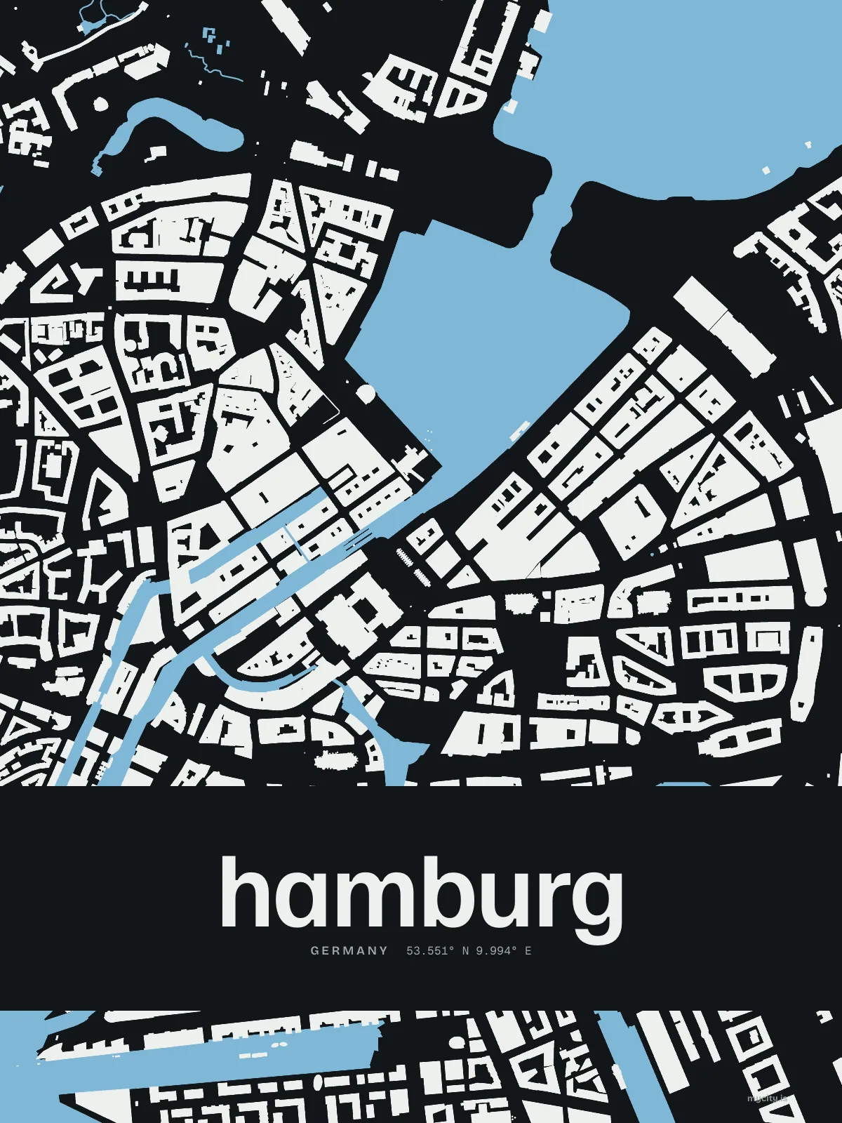 Hamburg map print