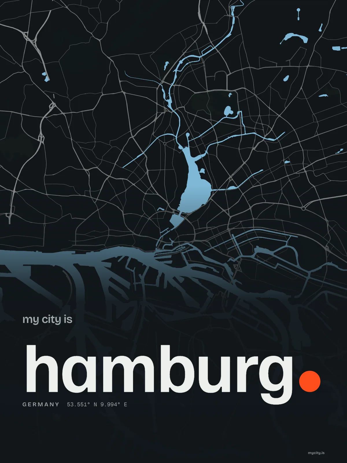Hamburg, Waterline map