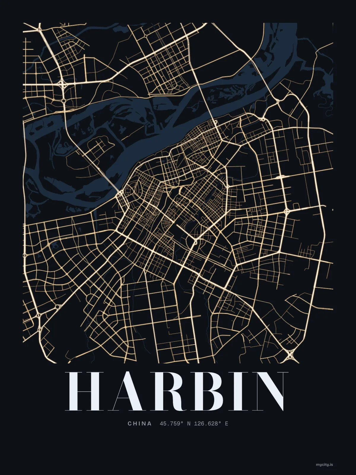 Harbin map print