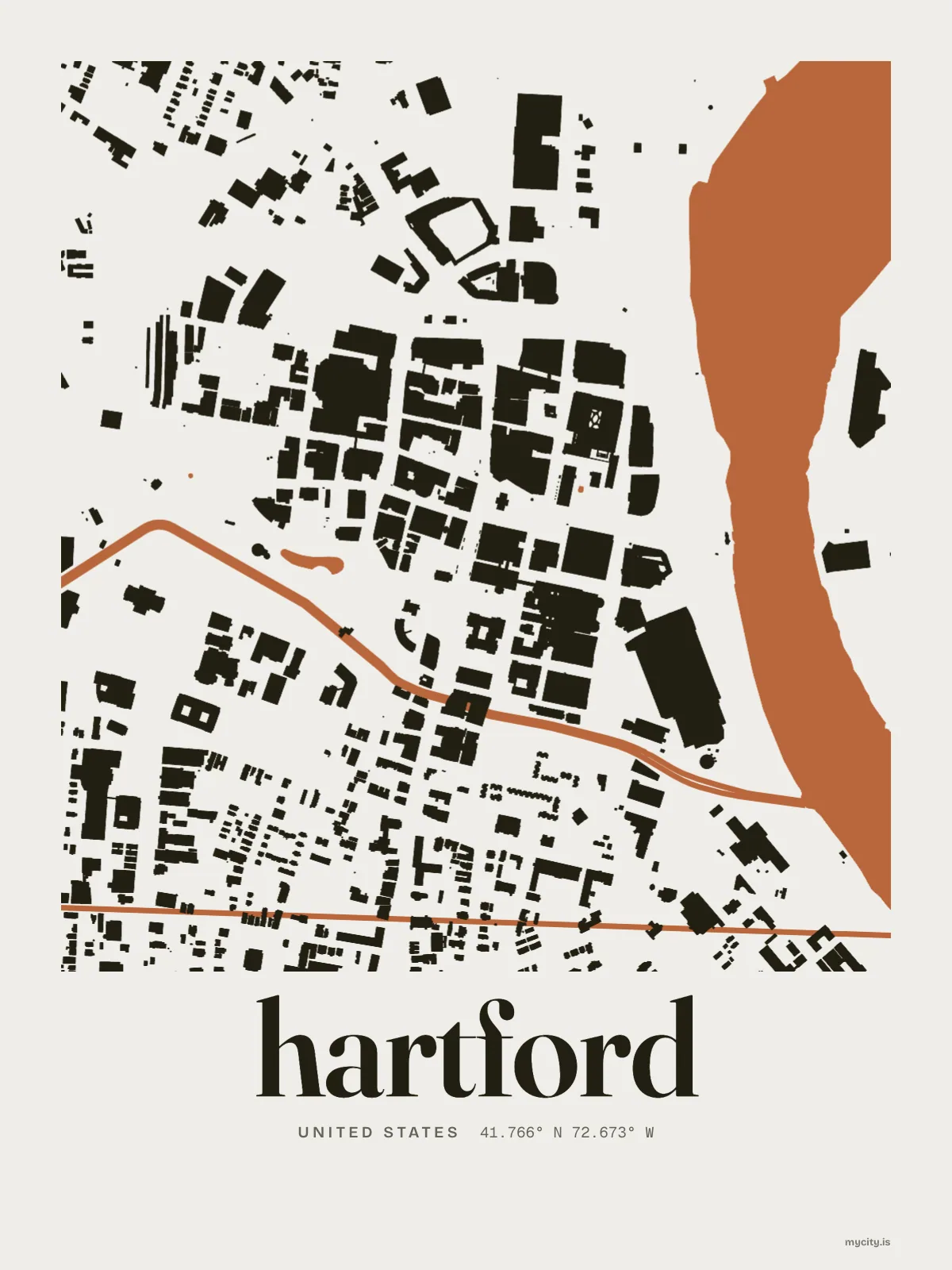 Hartford map print