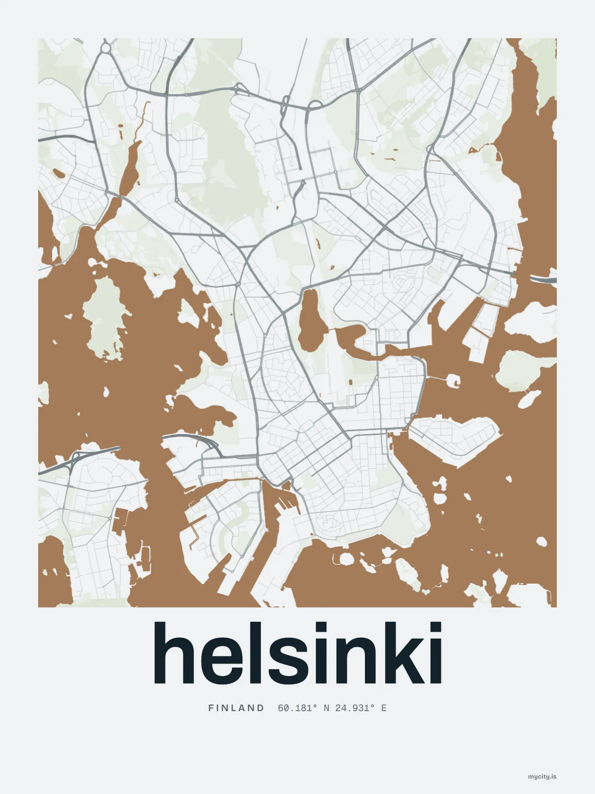 Helsinki map print