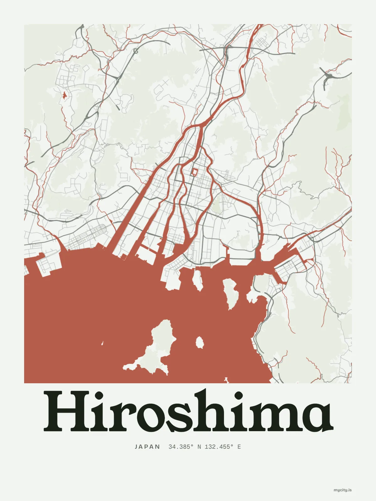Hiroshima map print