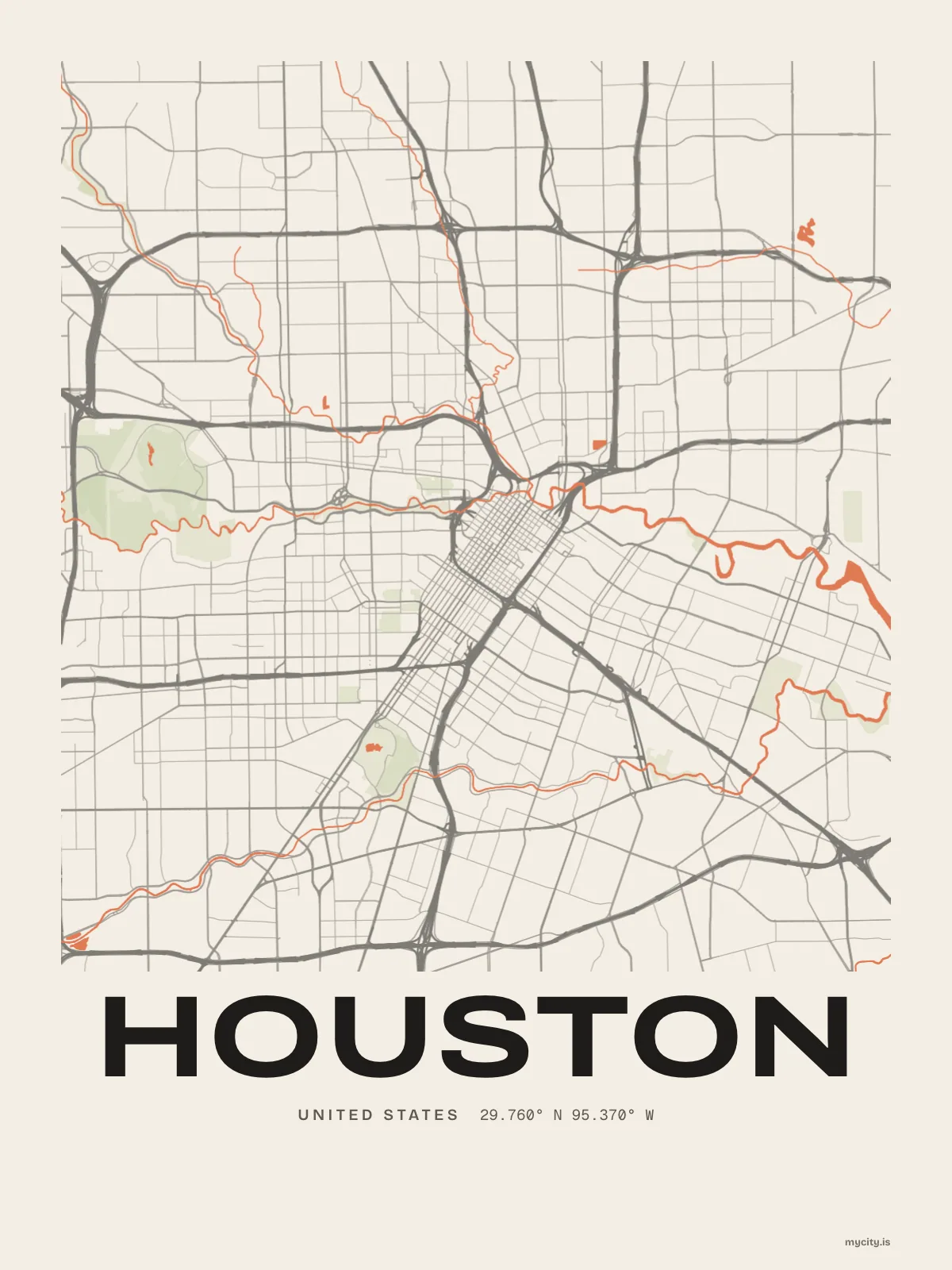 Houston map print