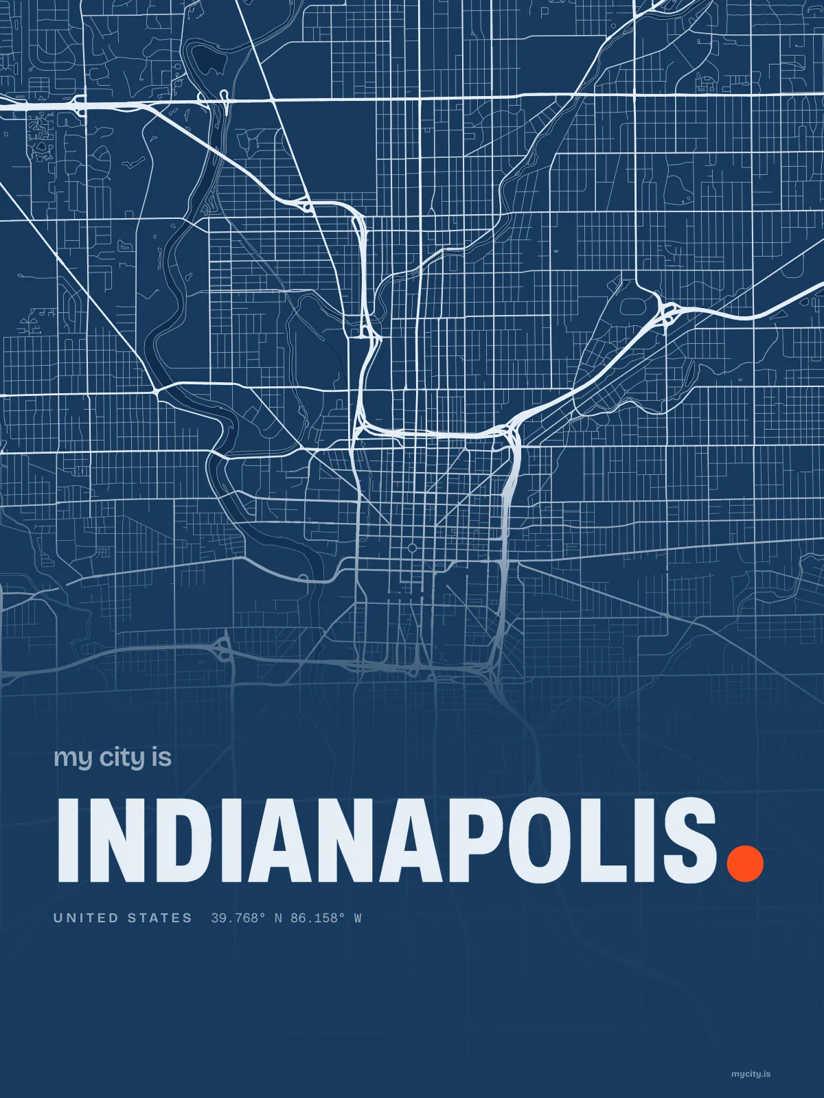 Indianapolis map print
