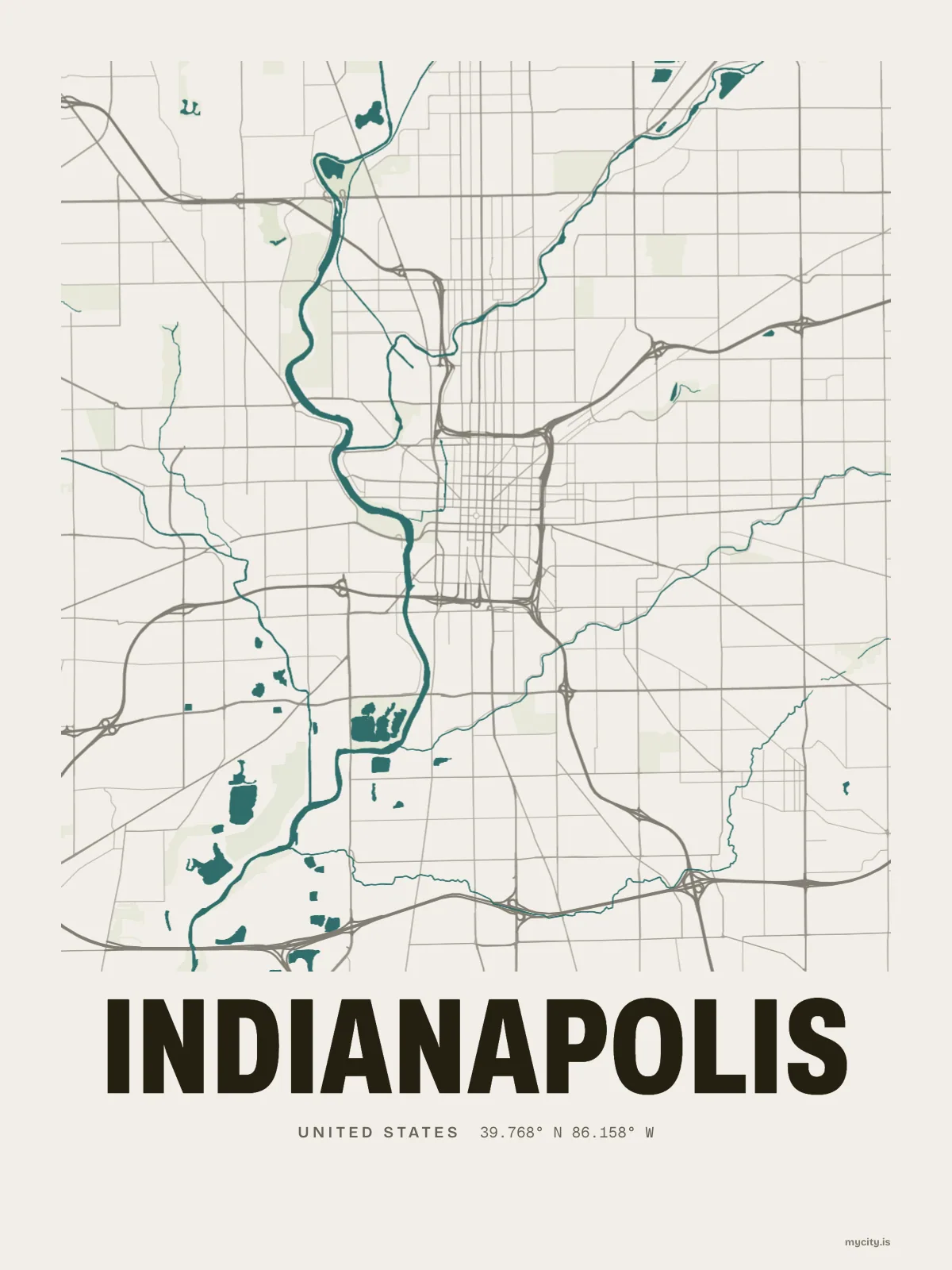 Indianapolis, Waterline map