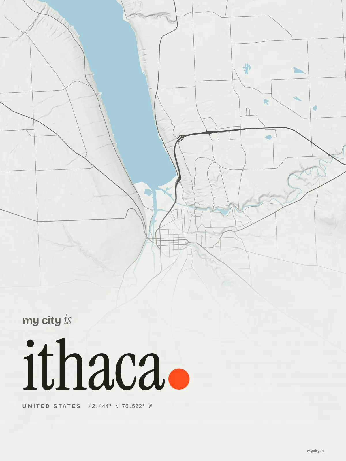 Ithaca, Relief map