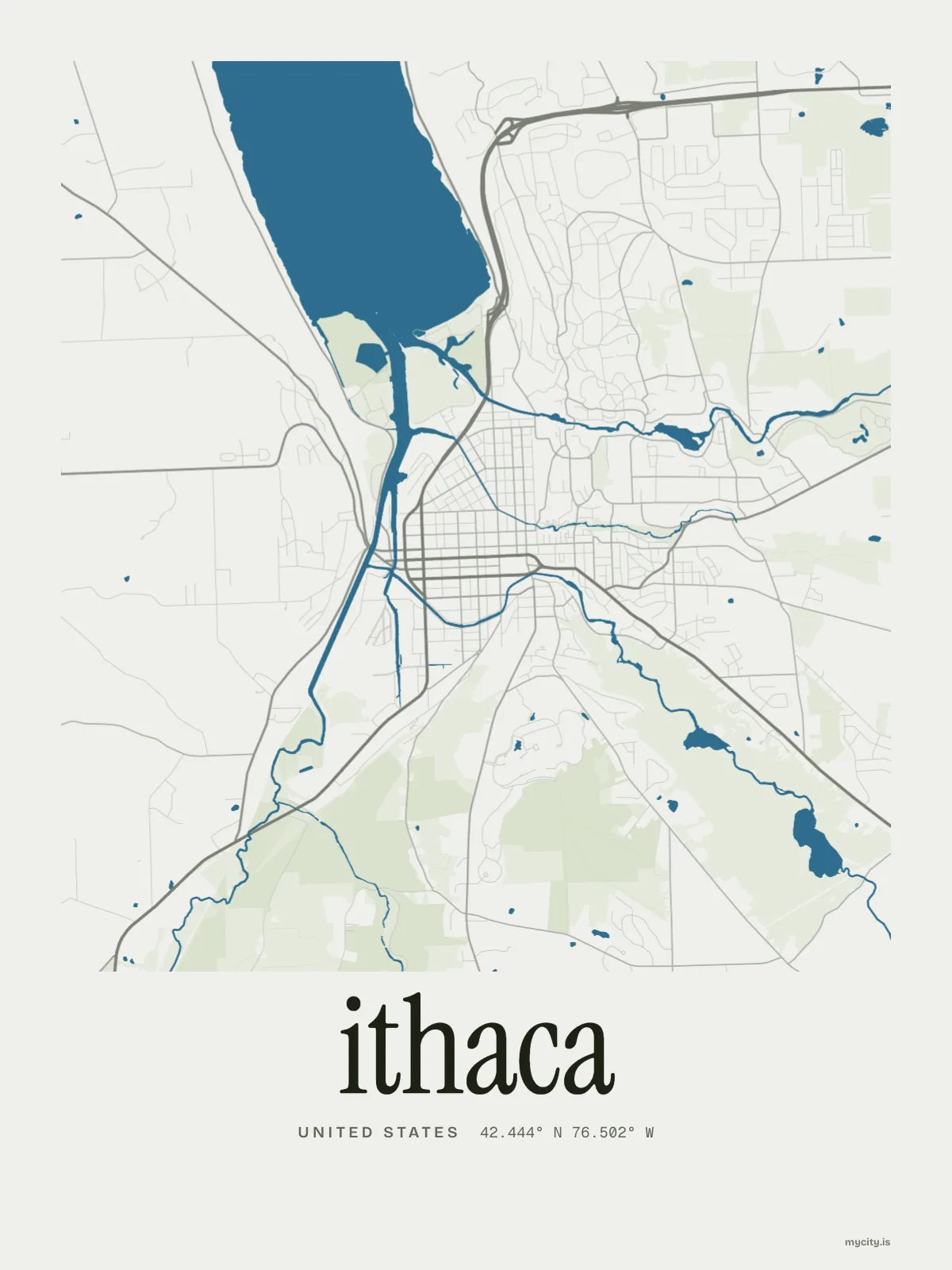 Ithaca map print