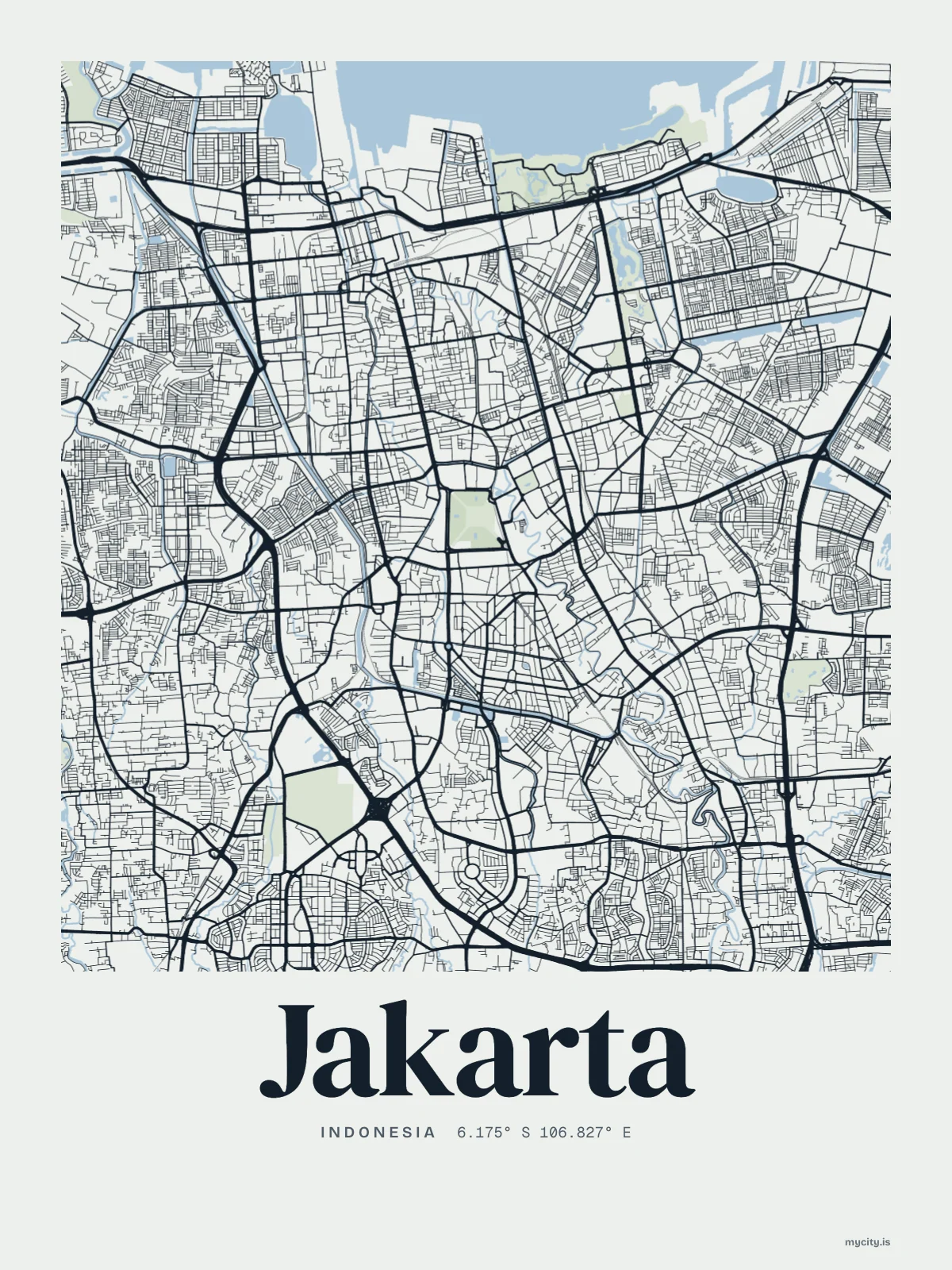 Jakarta map print