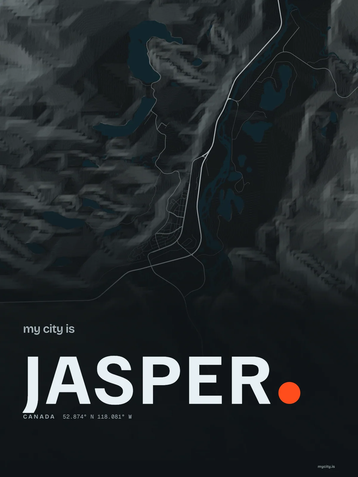 Jasper, Relief map