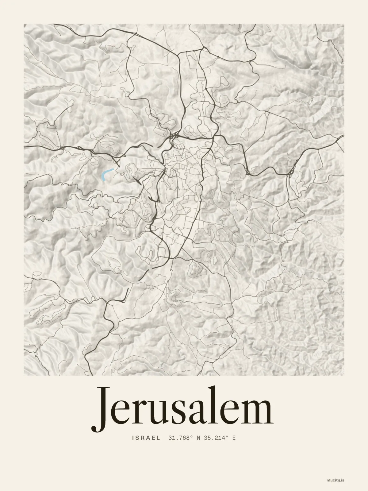 Jerusalem map print