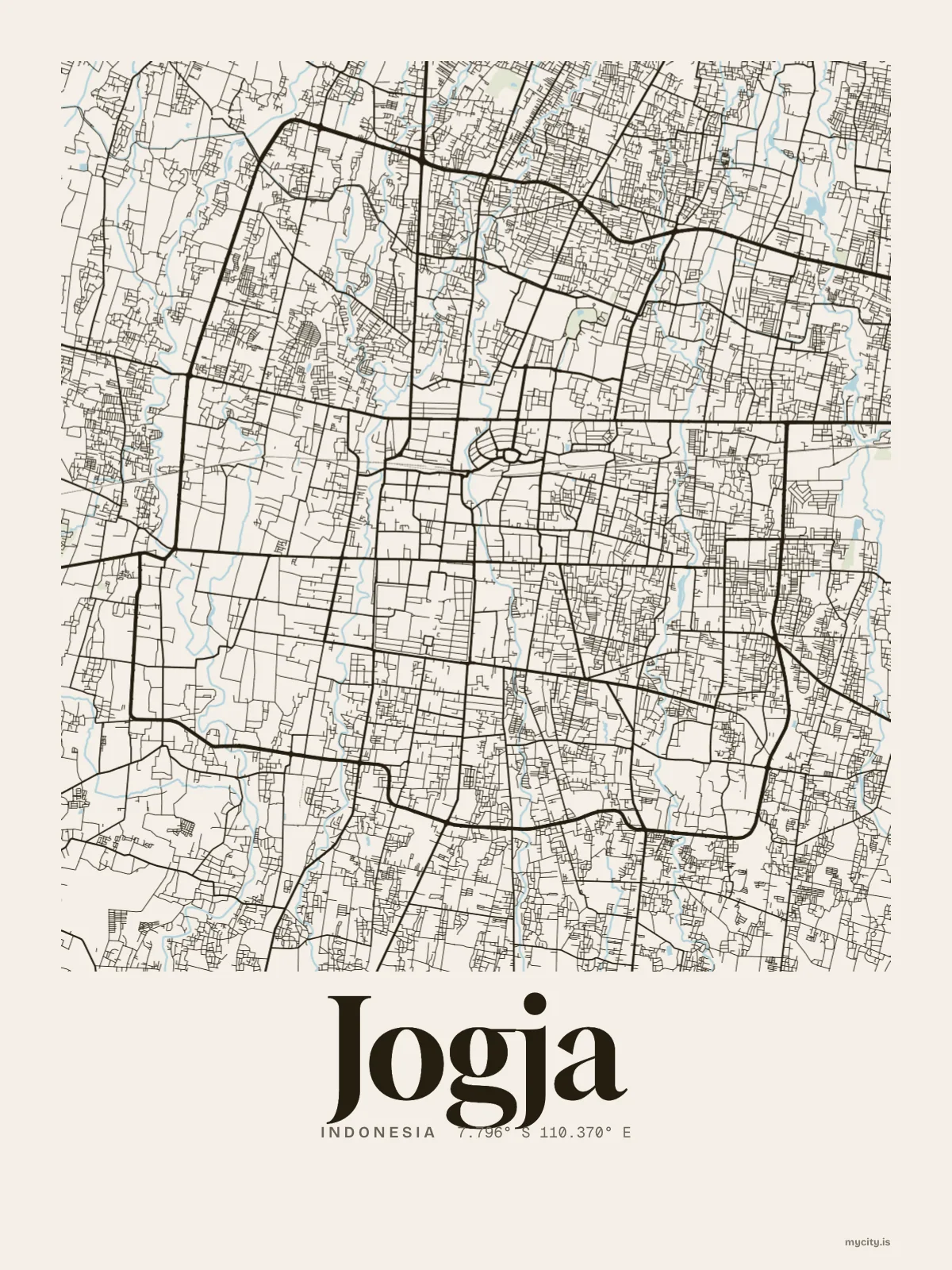 Yogyakarta map print
