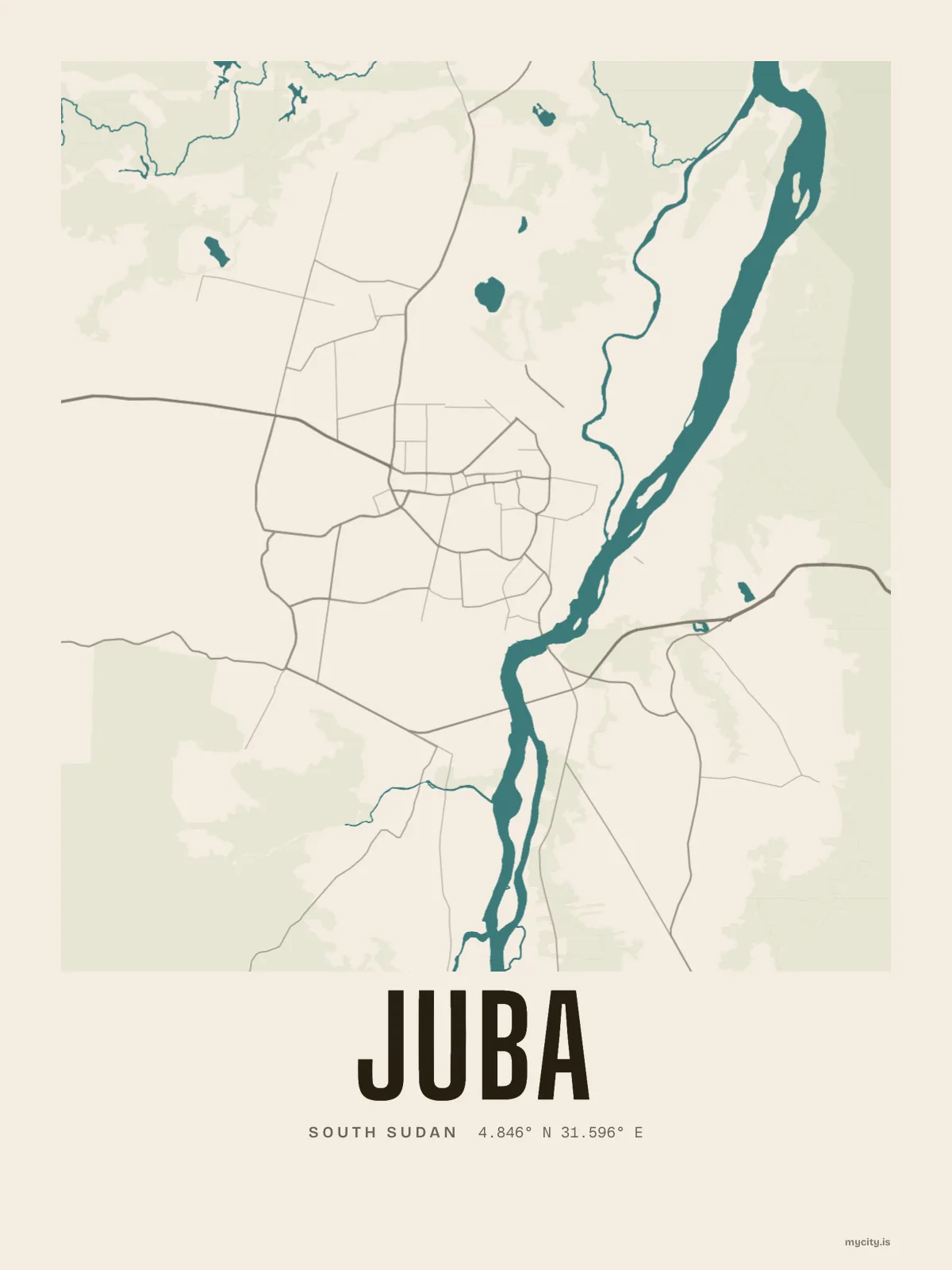 Juba map print