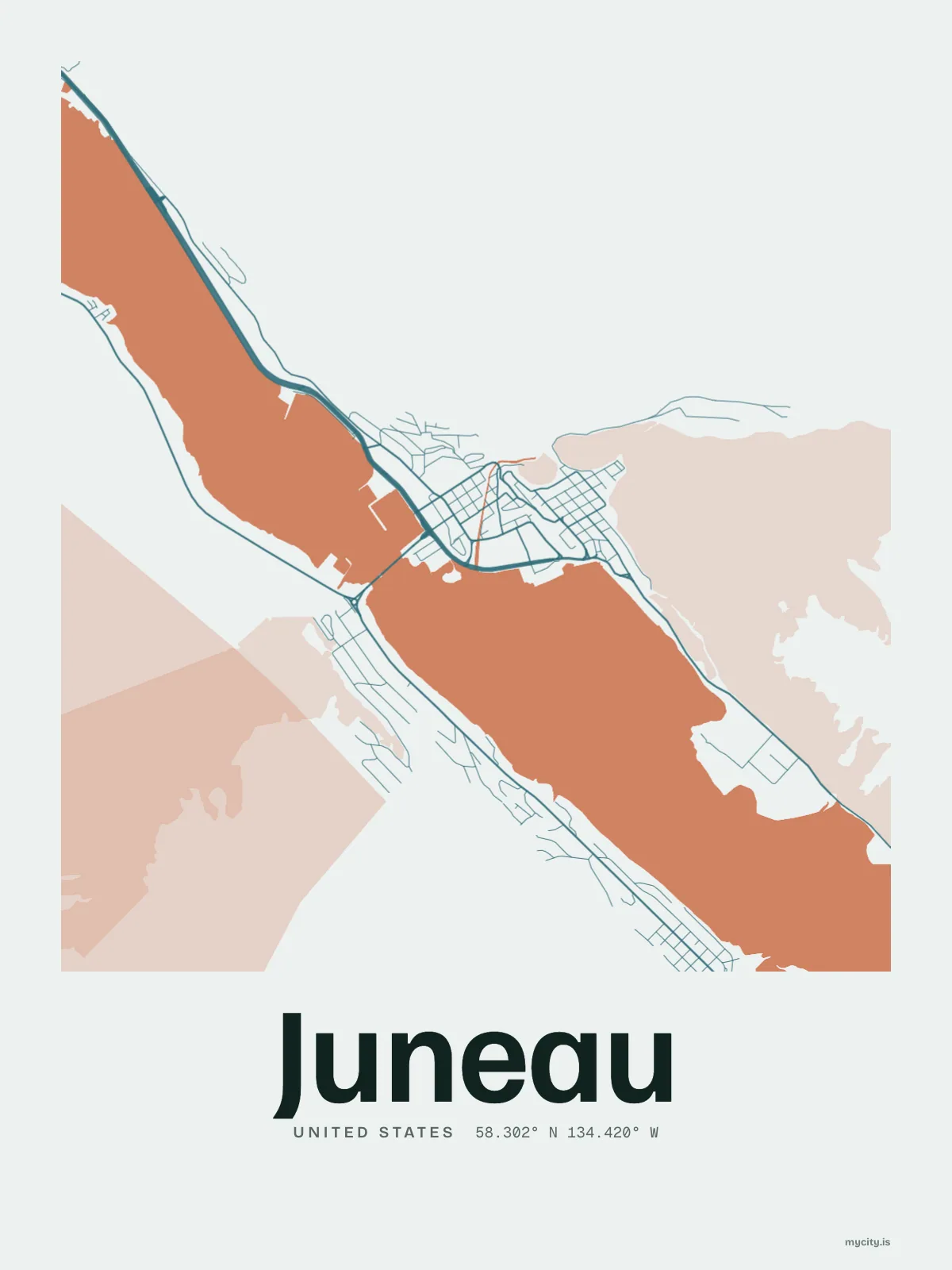 Juneau map print