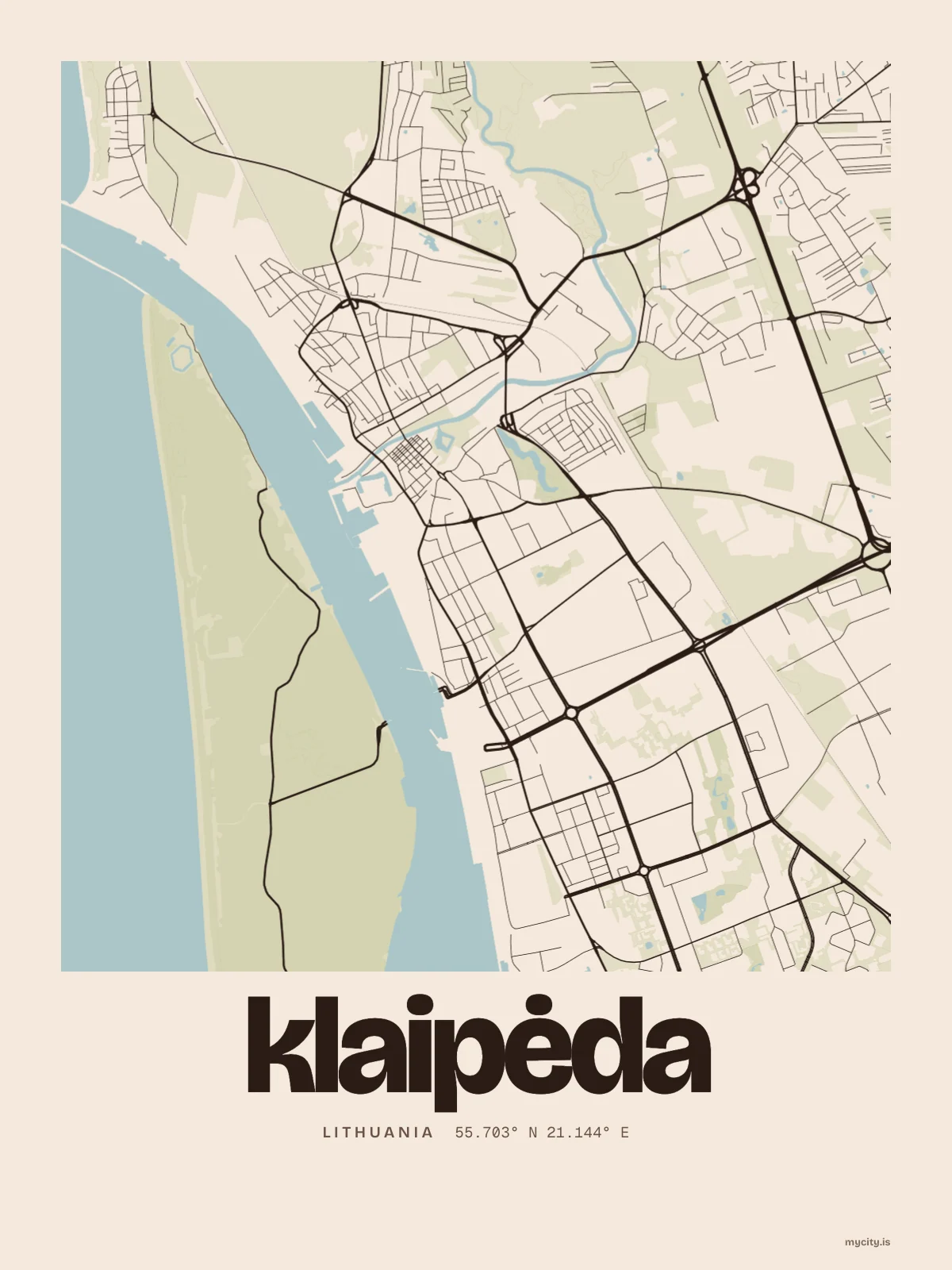 Klaipėda map print