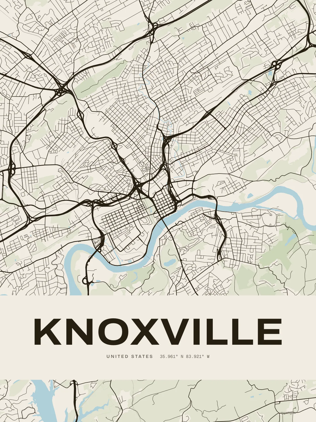 Knoxville, Ink map