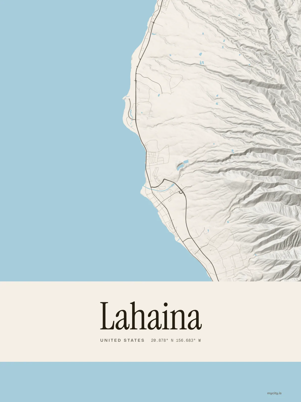 Lahaina, Relief map