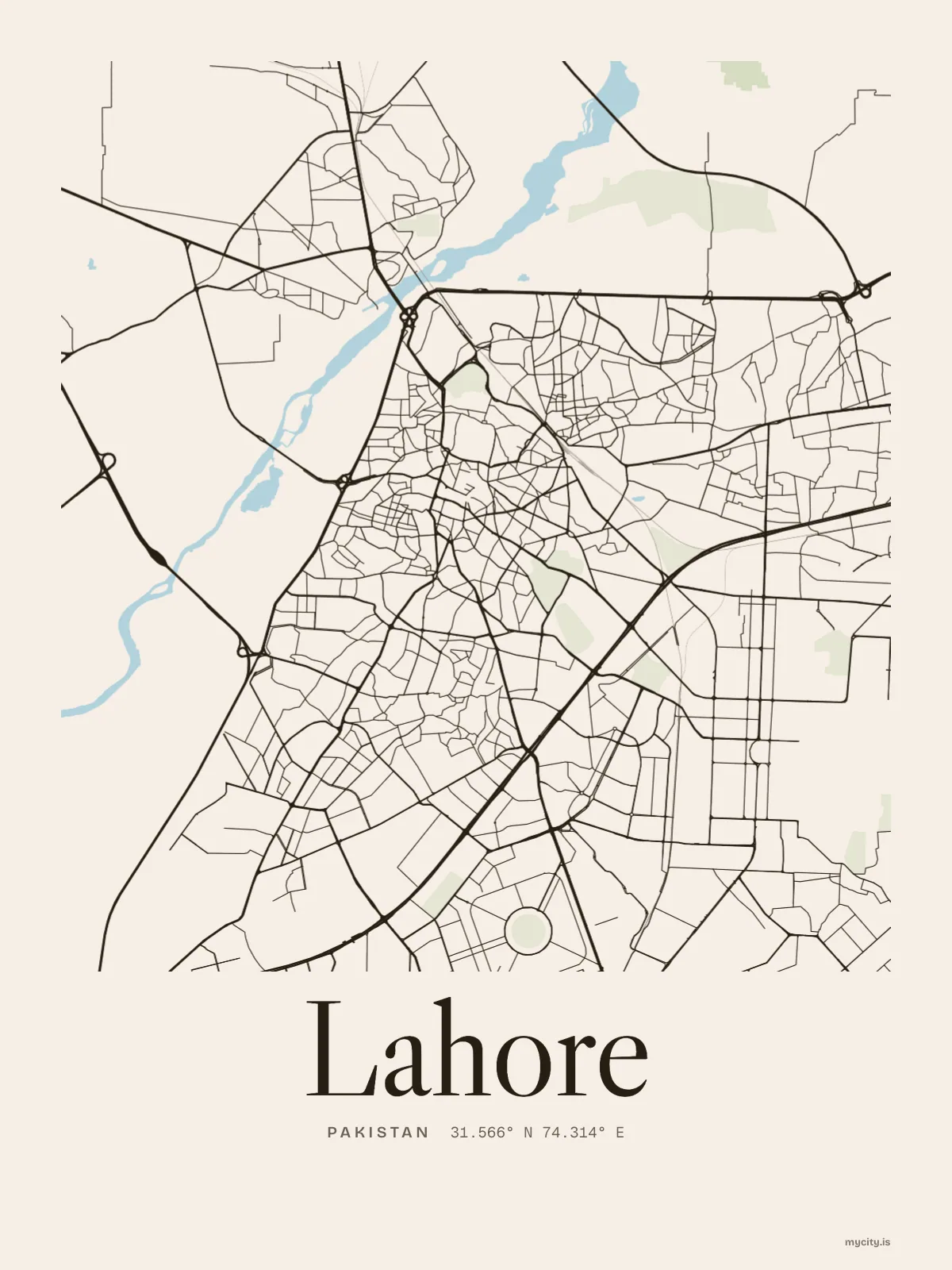 Lahore map print