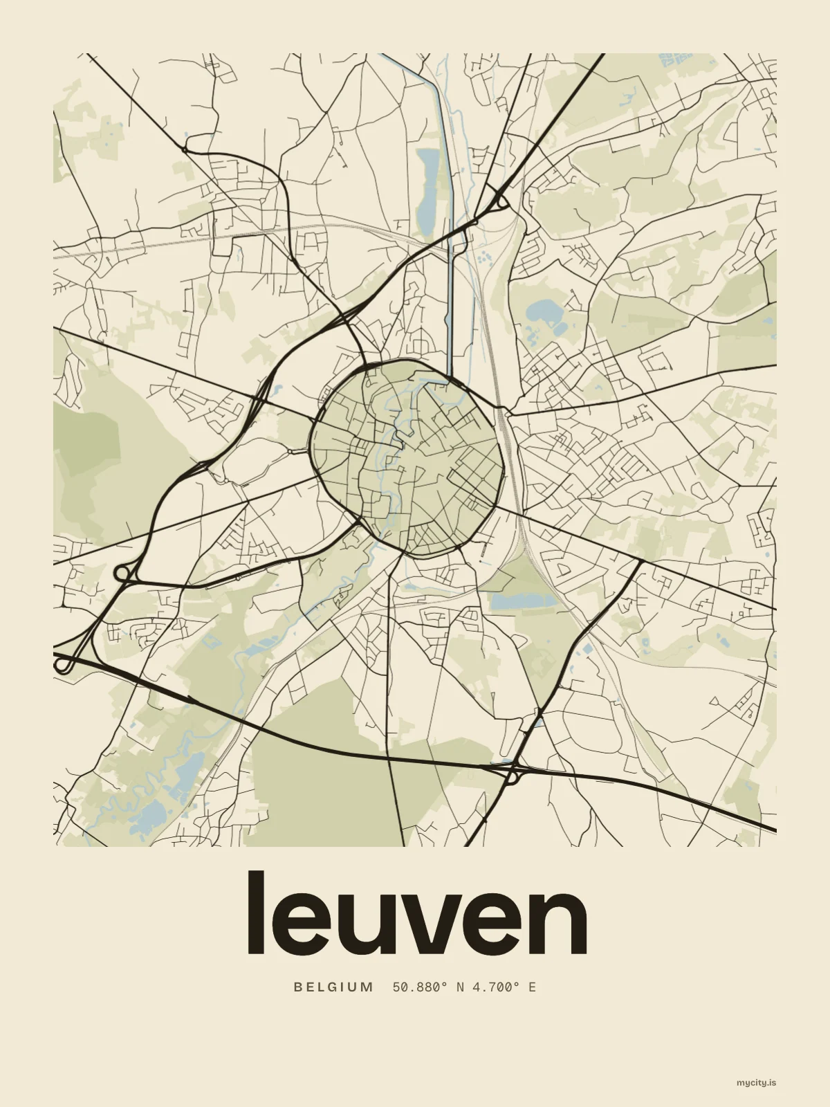 Leuven map print