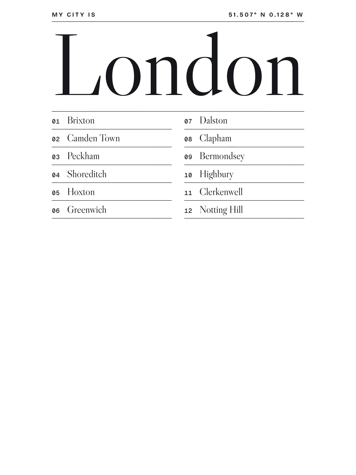 London, Index: Gazetteer