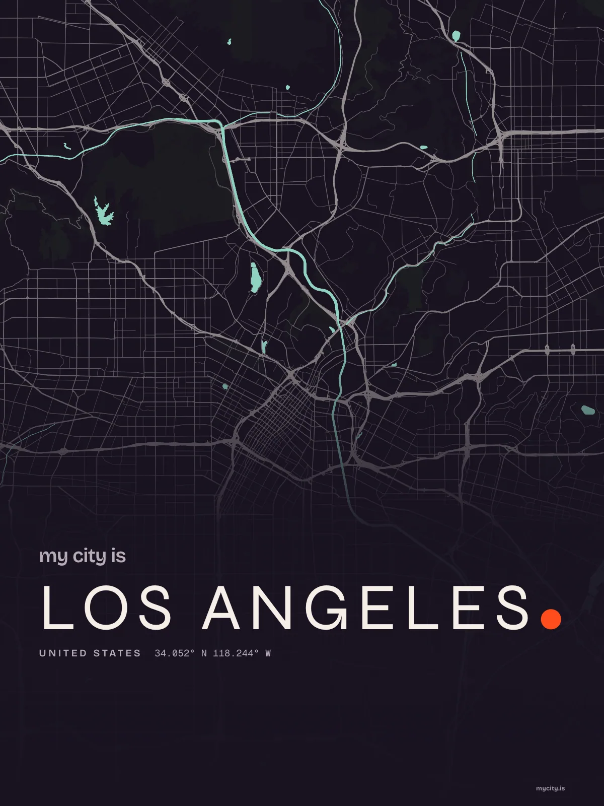 Los Angeles, Waterline map