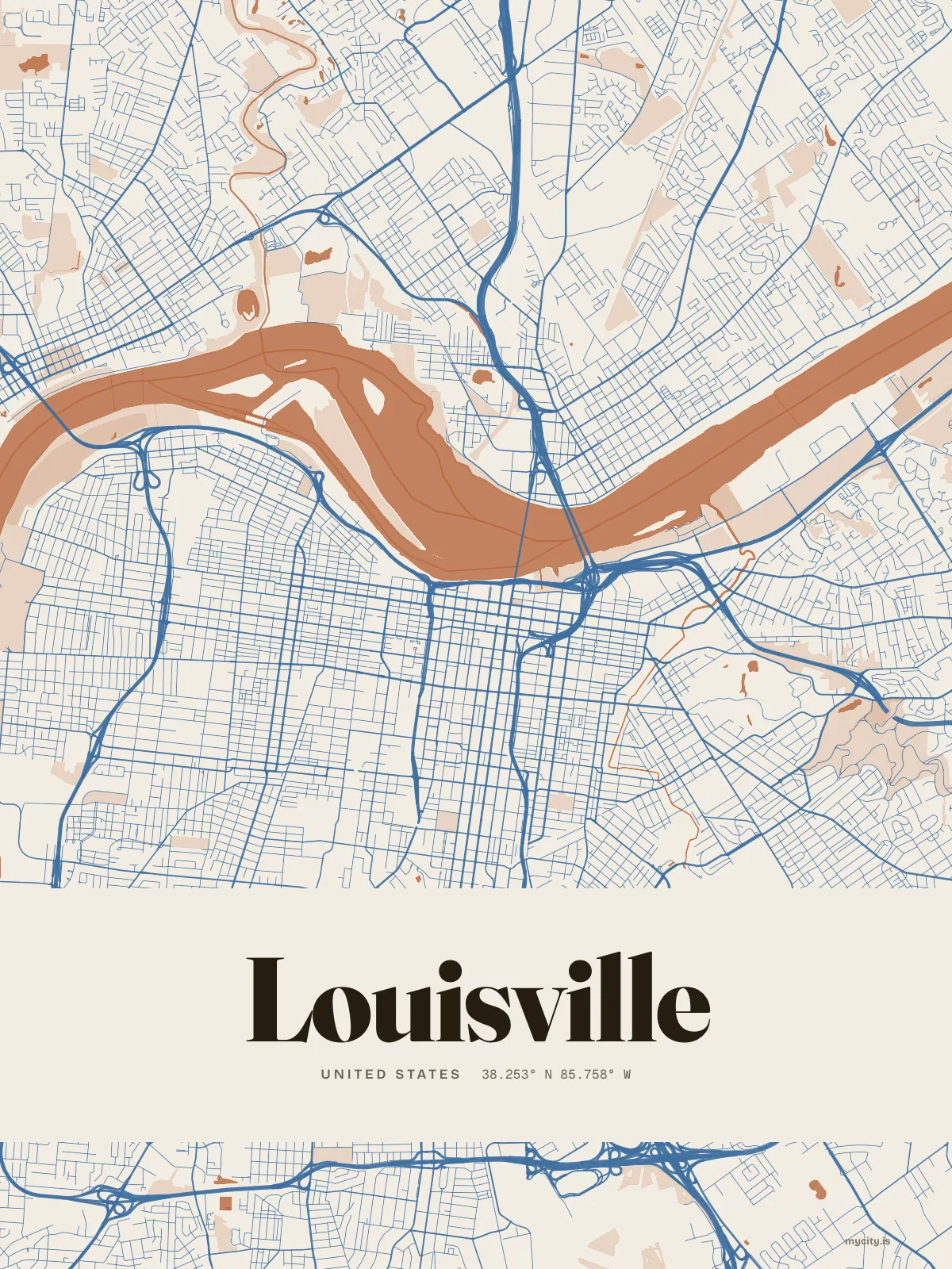 Louisville map print