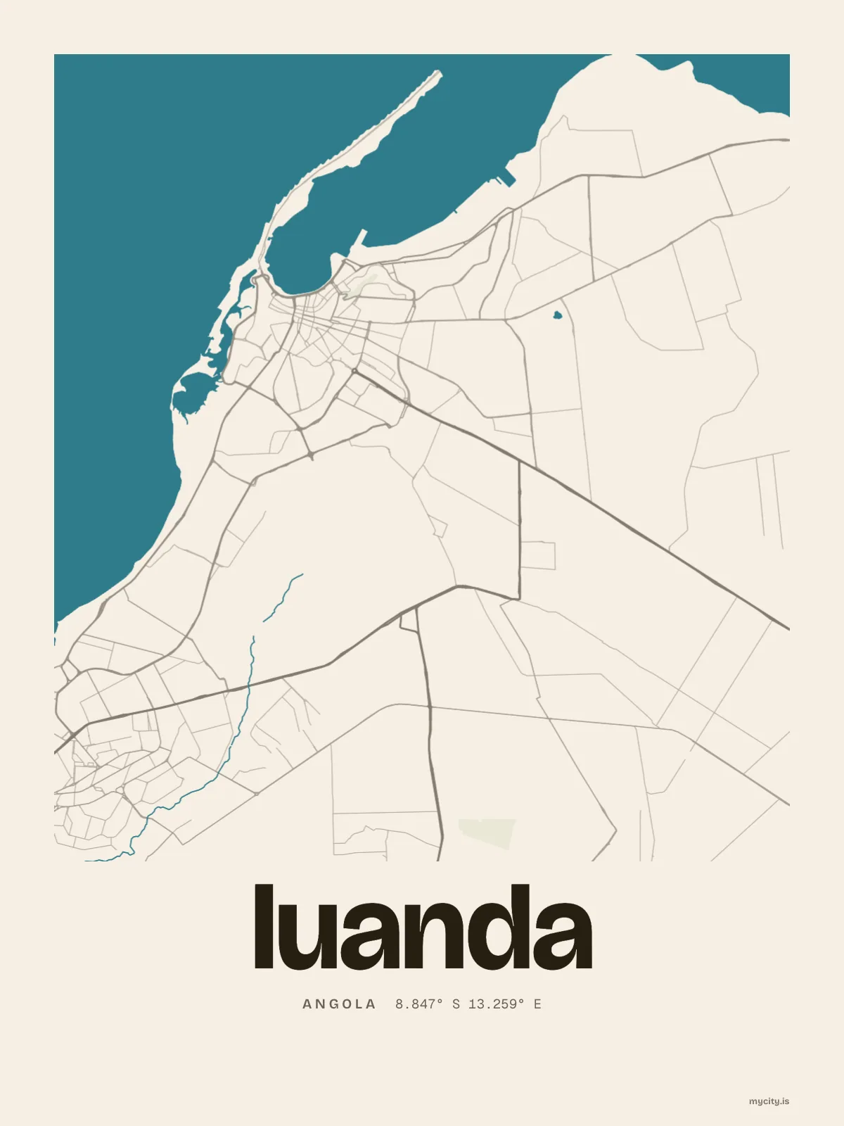 Luanda map print