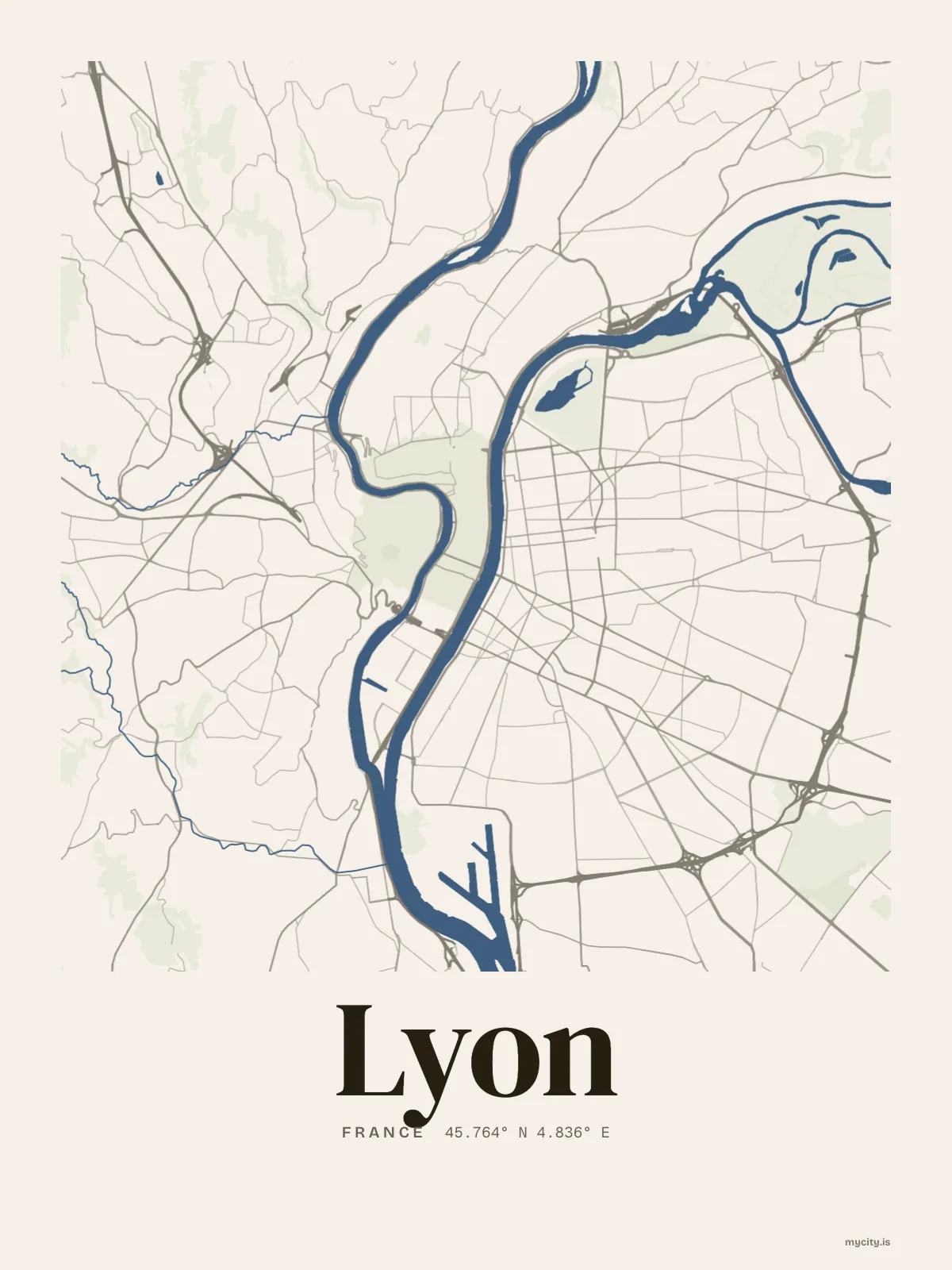 Lyon map print