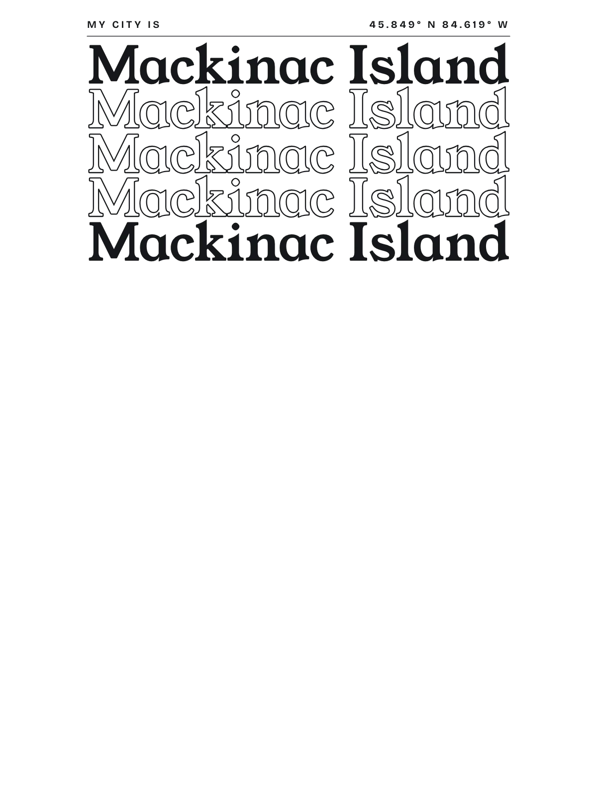 Mackinac Island, Index: Stack
