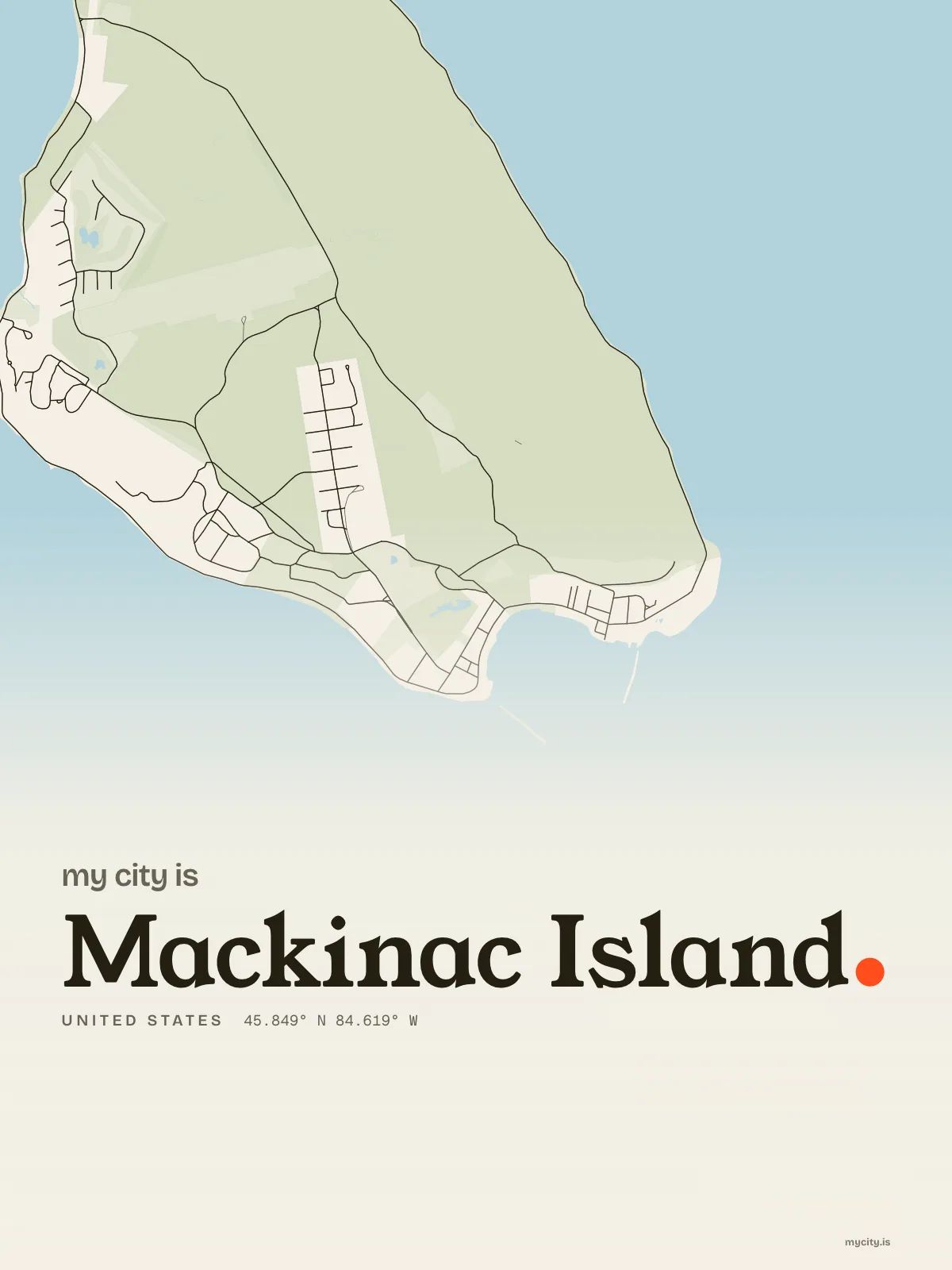 Mackinac Island, Ink map
