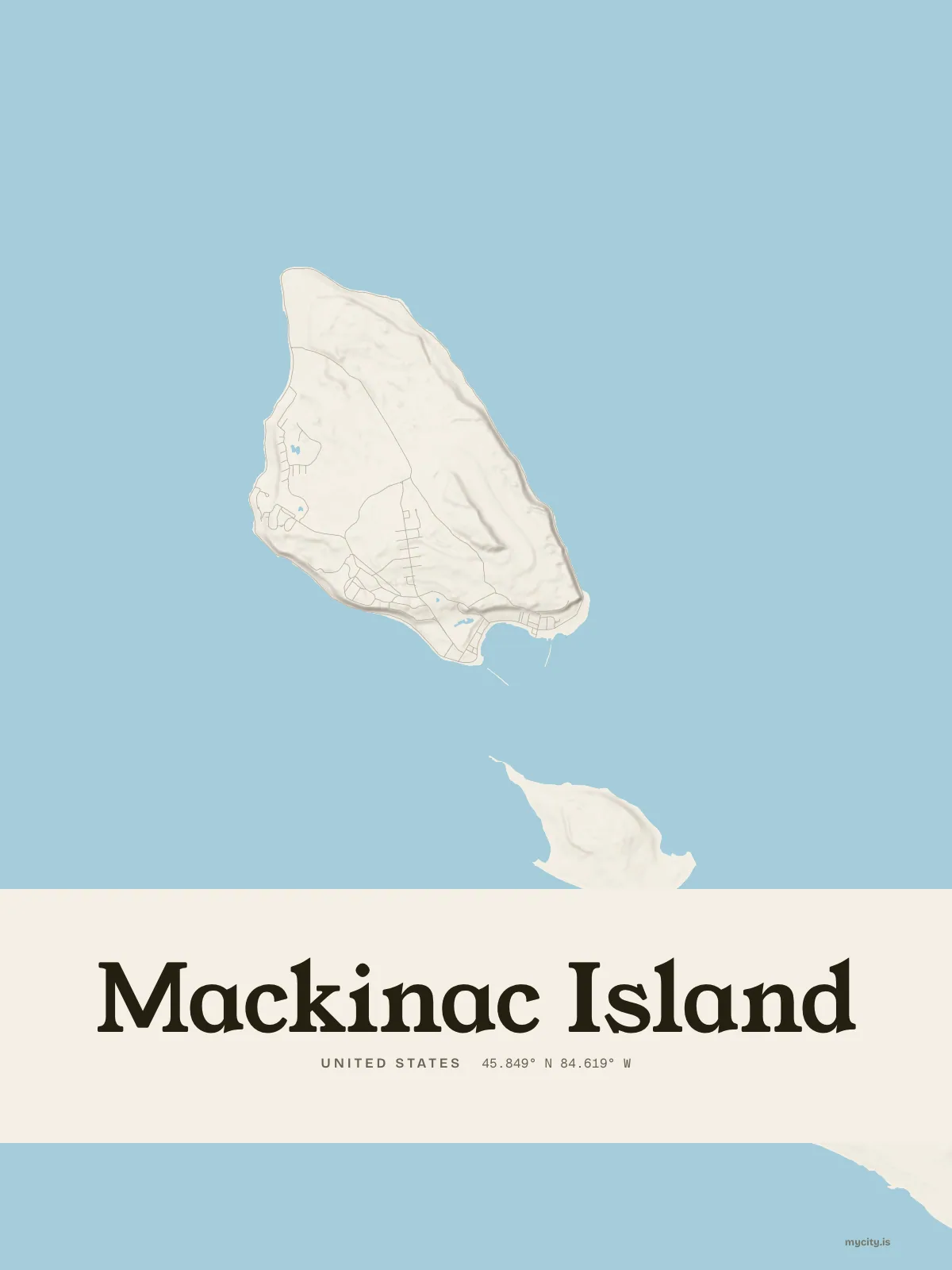 Mackinac Island, Relief map