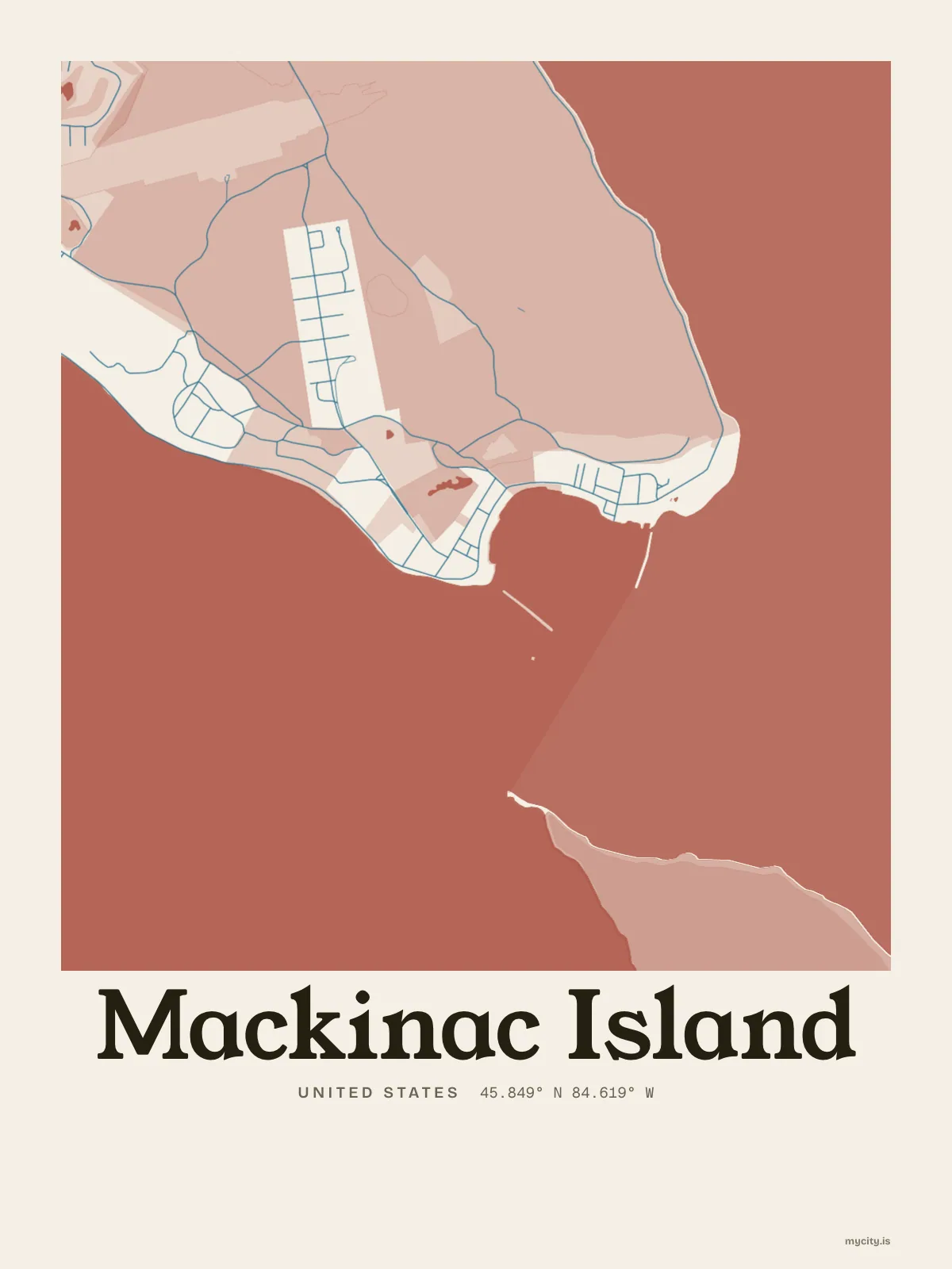 Mackinac Island, Riso map