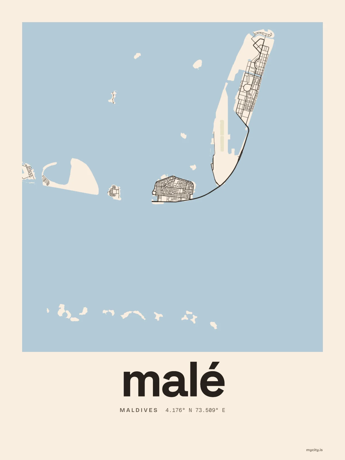 Malé map print