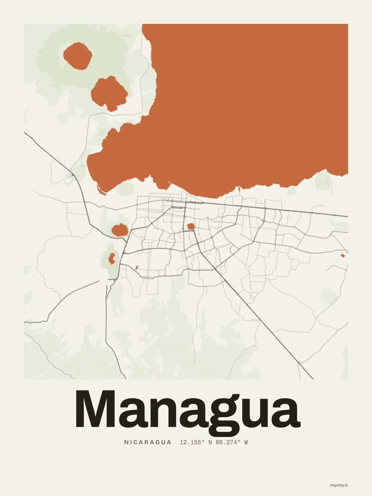 Managua map print