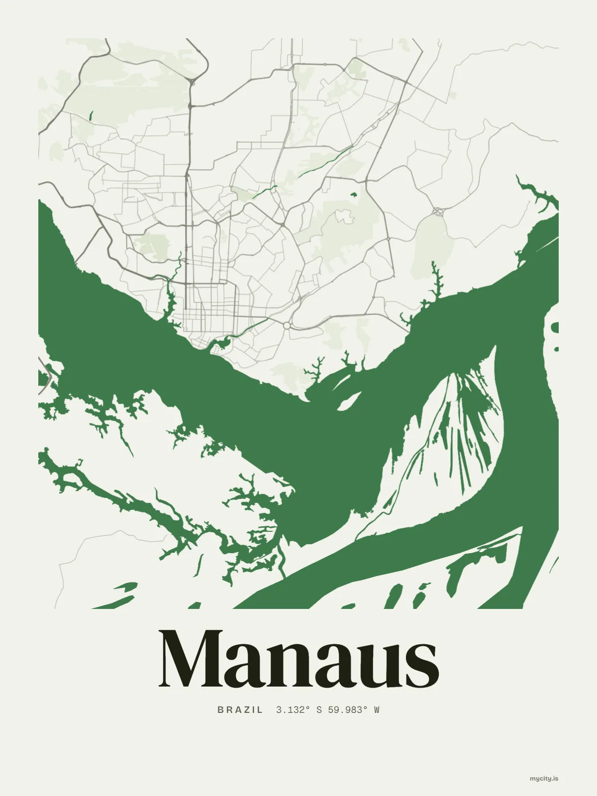 Manaus map print