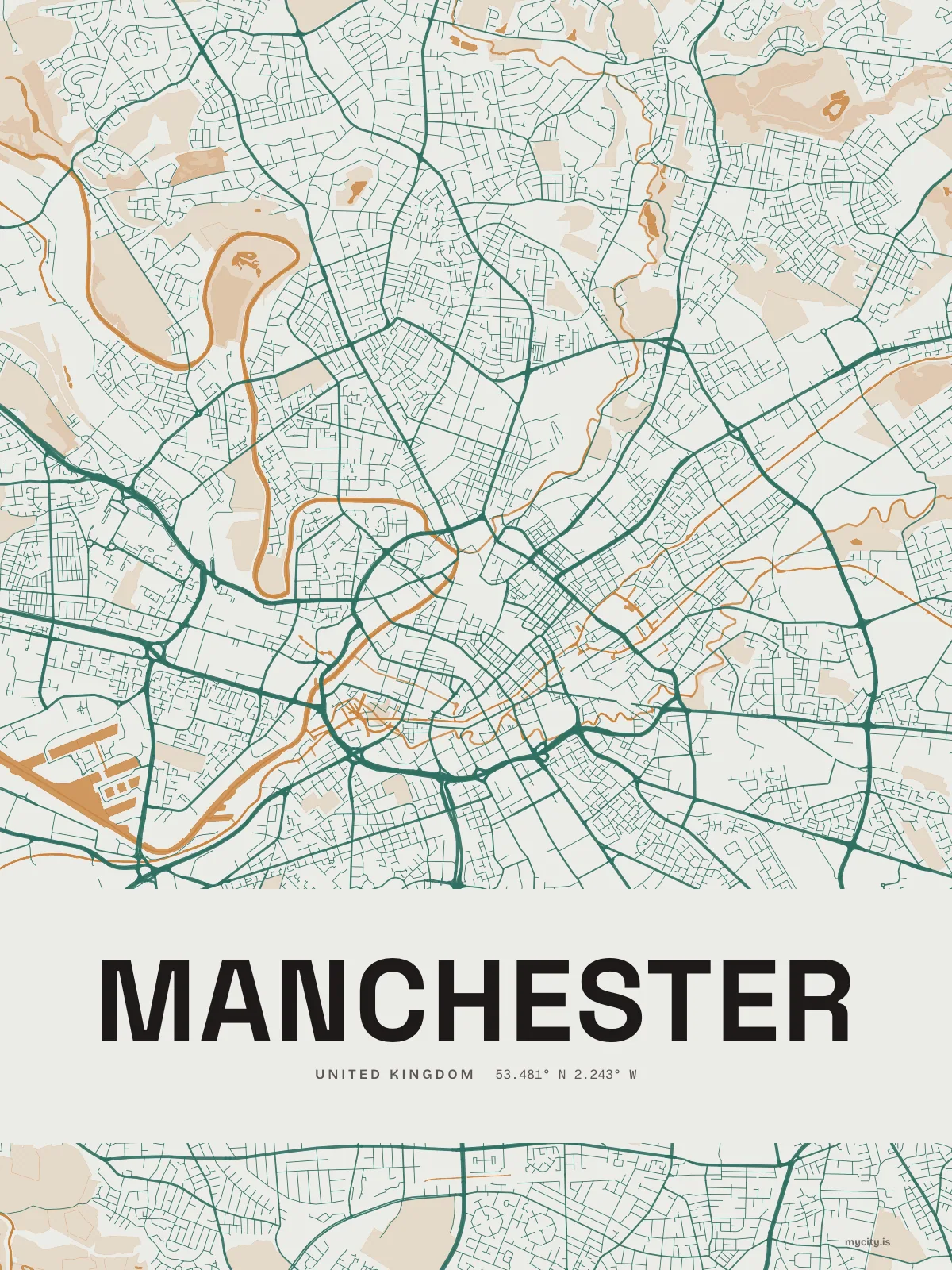 Manchester map print